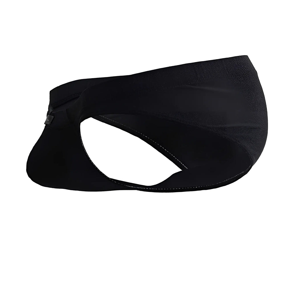 Black Xtremen 91233 microfiber briefs with a sleek form-fitting design and subtle stitching details