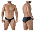 Black xtremen 91233 microfiber briefs with sleek form-fitting design and subtle waistband branding