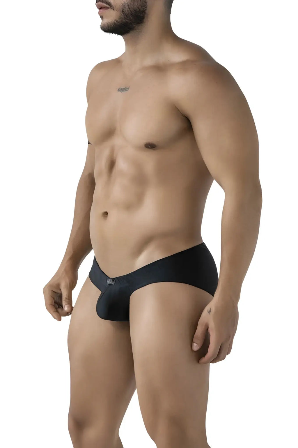 Xtremen 91233 microfiber briefs in black featuring a snug, form-fitting design with a small logo on the waistband
