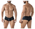 Black xtremen 91234 microfiber trunks with sleek form-fitting design and subtle branded waistband visible from the front