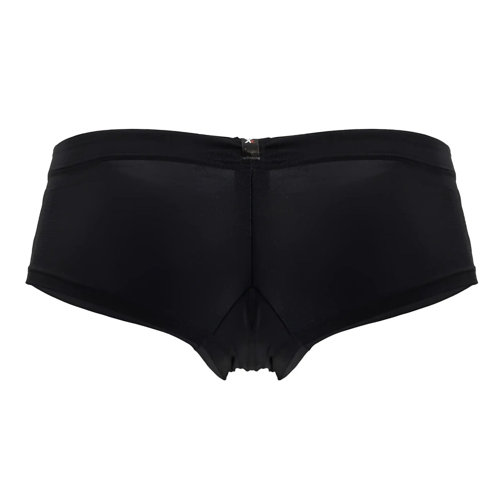 Black xtremen 91234 microfiber trunks with form-fitting smooth stretchy fabric and central seam detail