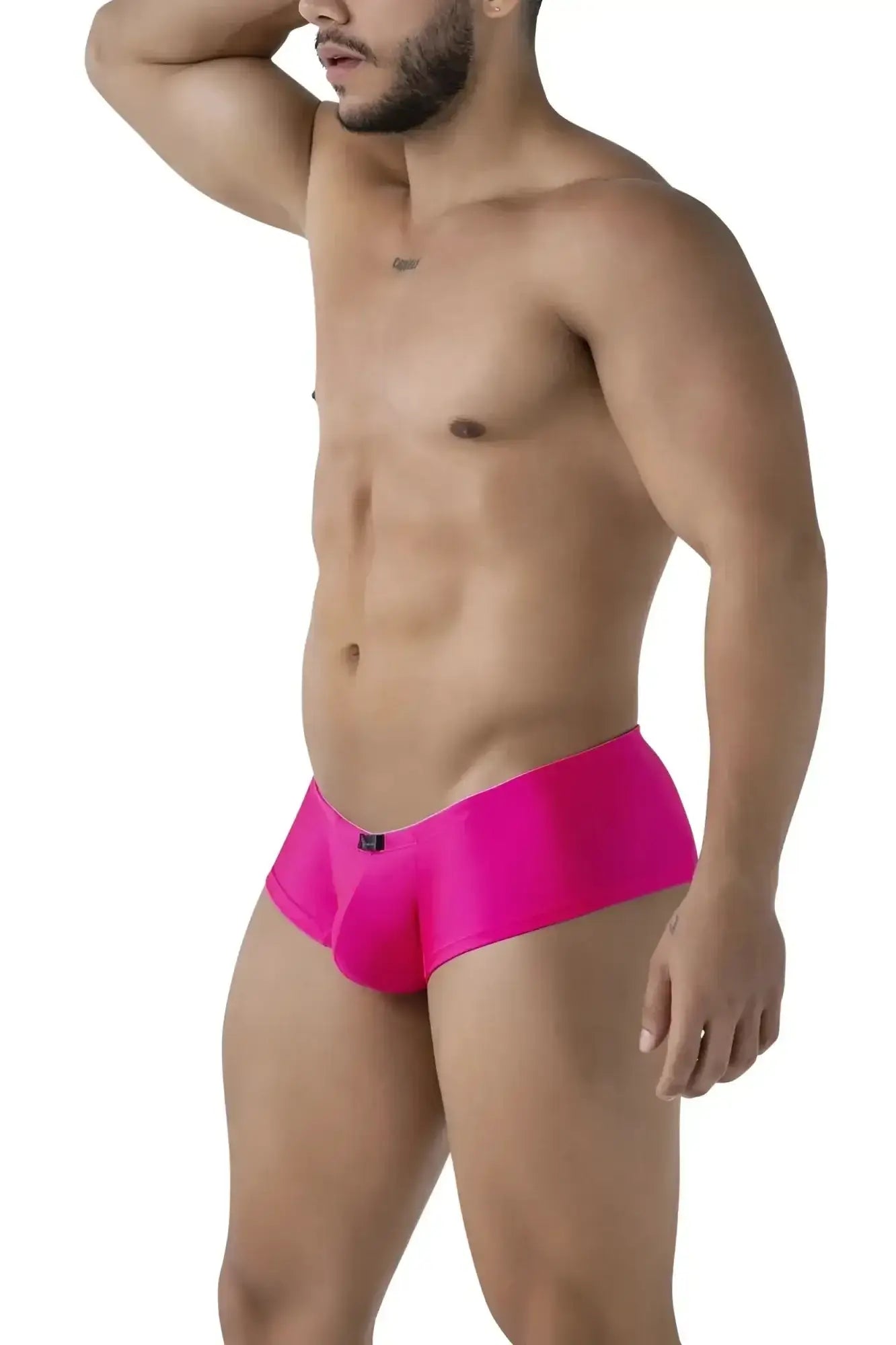 Bright pink xtremen 91234 microfiber trunks with sleek form-fitting design and subtle waistband logo for men