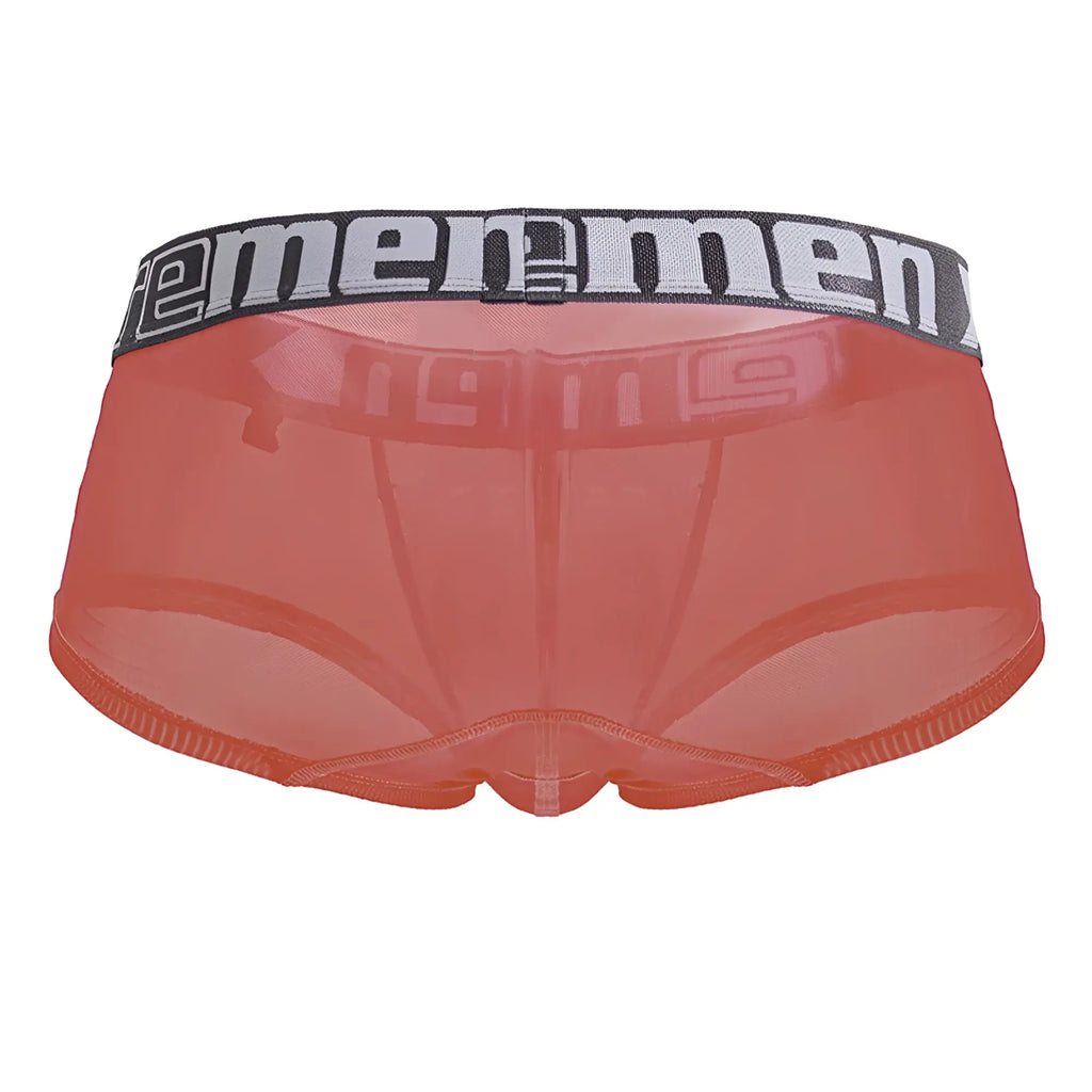 Xtremen 91237 microfiber trunks in transparent coral color with black and gray emen logo waistband