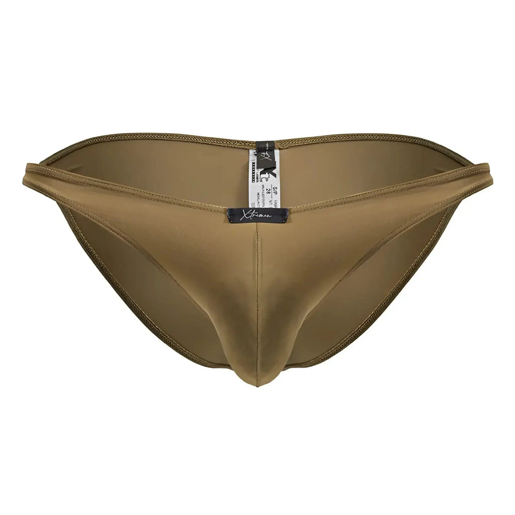 Tan xtremen 91239 microfiber bikini swim trunks with smooth stretchy fabric and subtle stitching along the edges