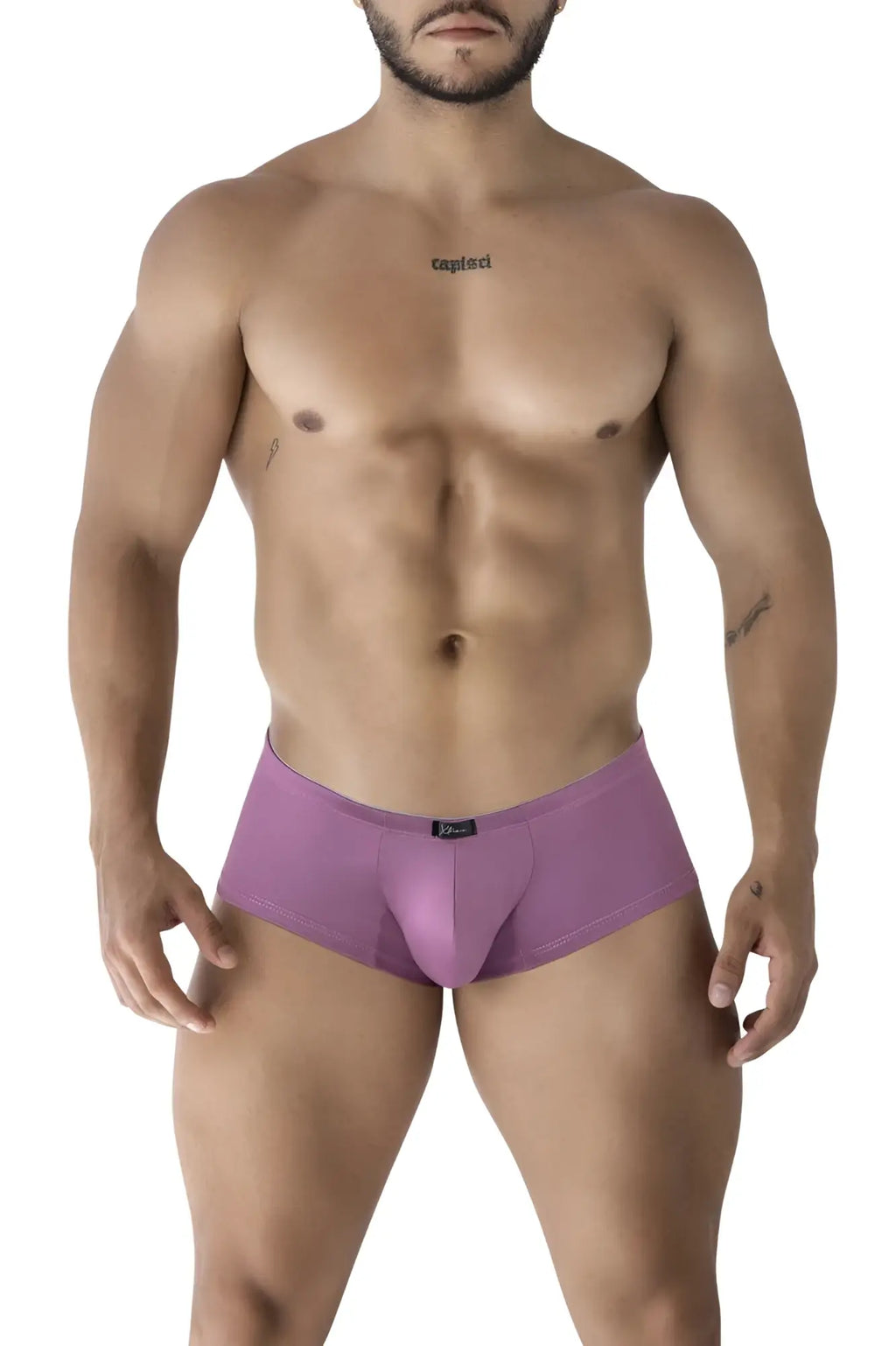 Xtremen 91240 microfiber trunks in blackberry color with smooth form-fitting design and small brand tag at waistband