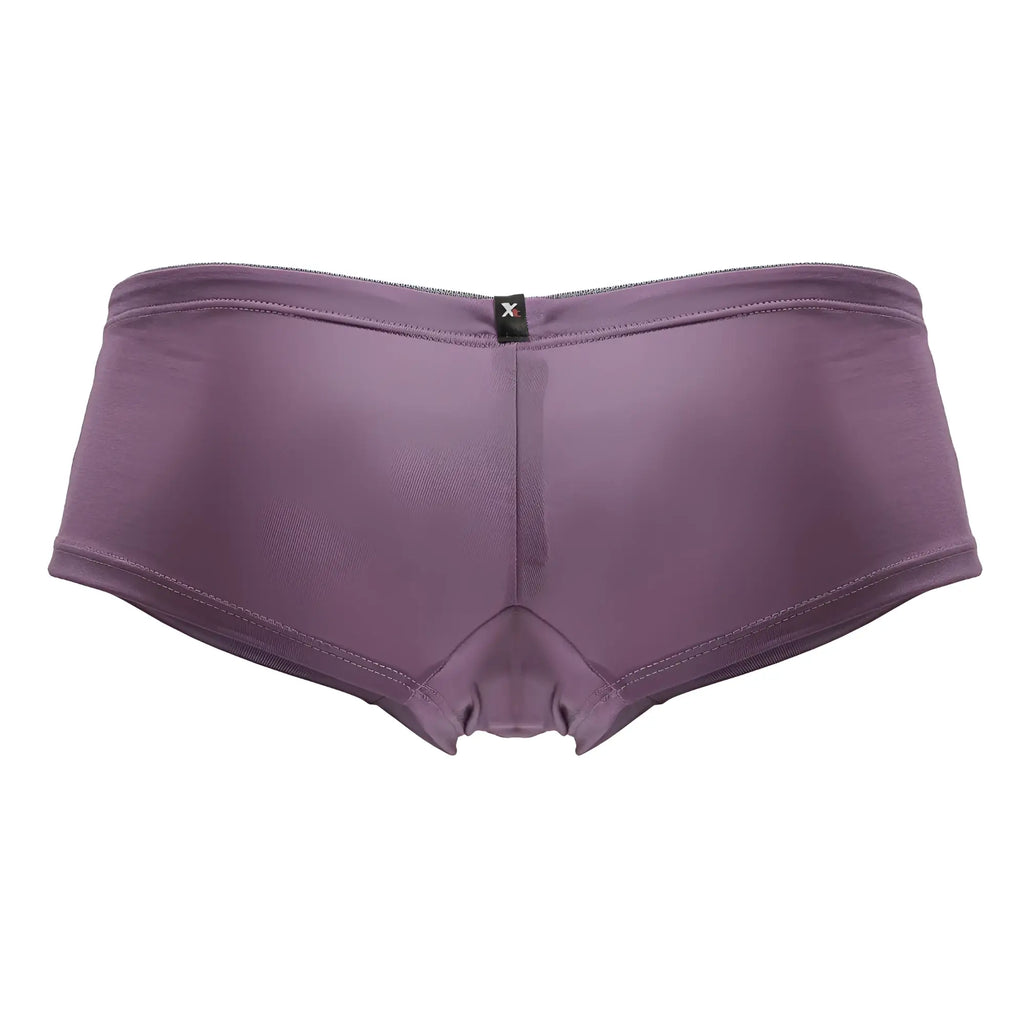 Purple seamless microfiber briefs with subtle textured fabric and black brand tag at waistband xtremen 91240 blackberry