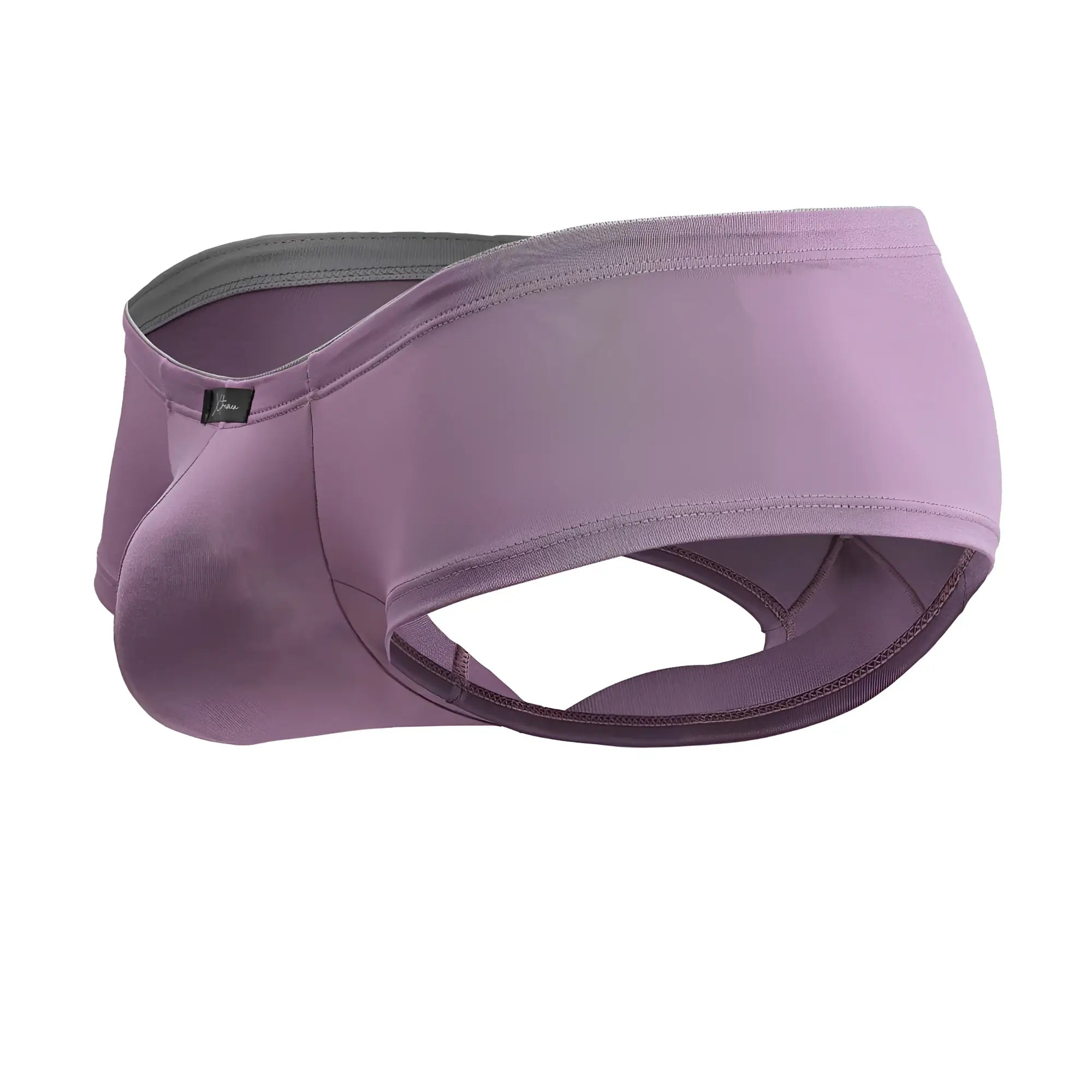 Xtremen 91240 microfiber trunks in blackberry featuring purple stretchy fabric with contoured design and gray inner lining