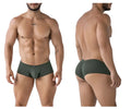 Olive green xtremen 91240 microfiber men’s briefs with sleek form-fitting design and subtle logo on waistband