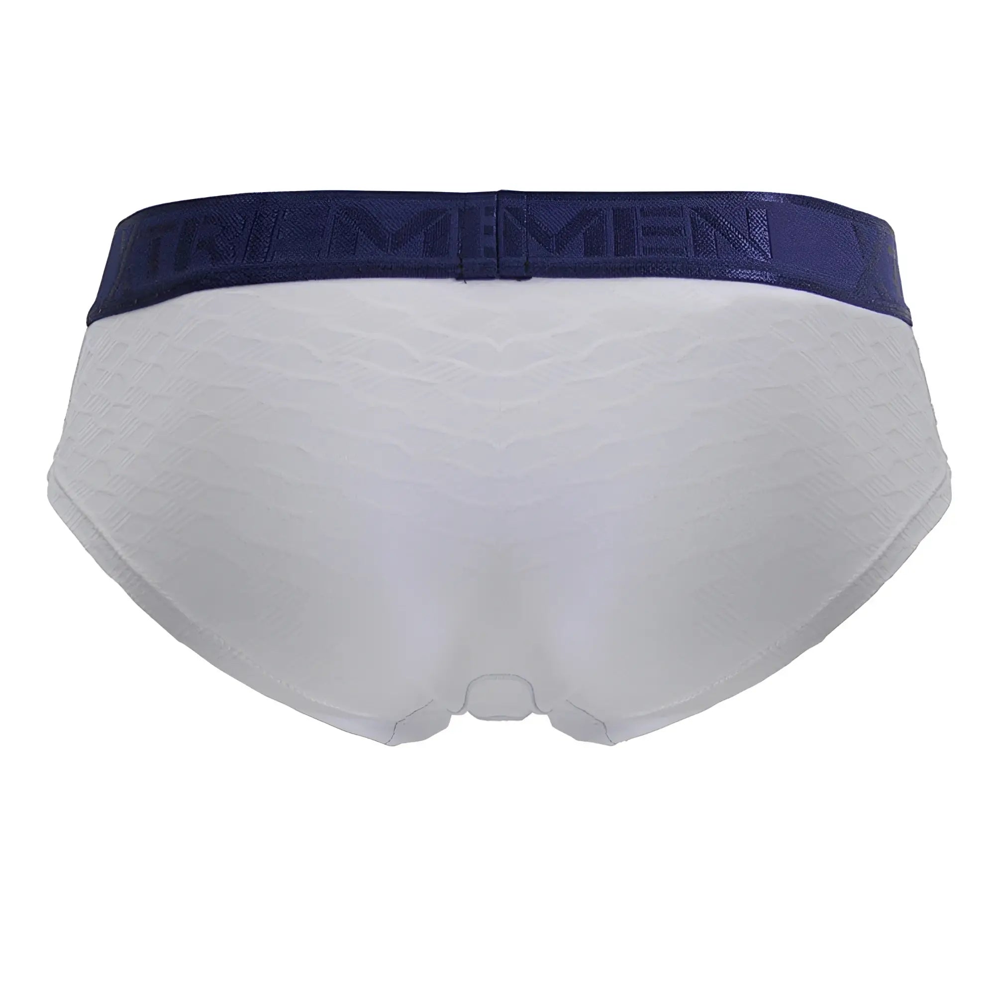 White xtremen 91242 microfiber briefs with wave texture and navy memen waistband for comfortable everyday wear