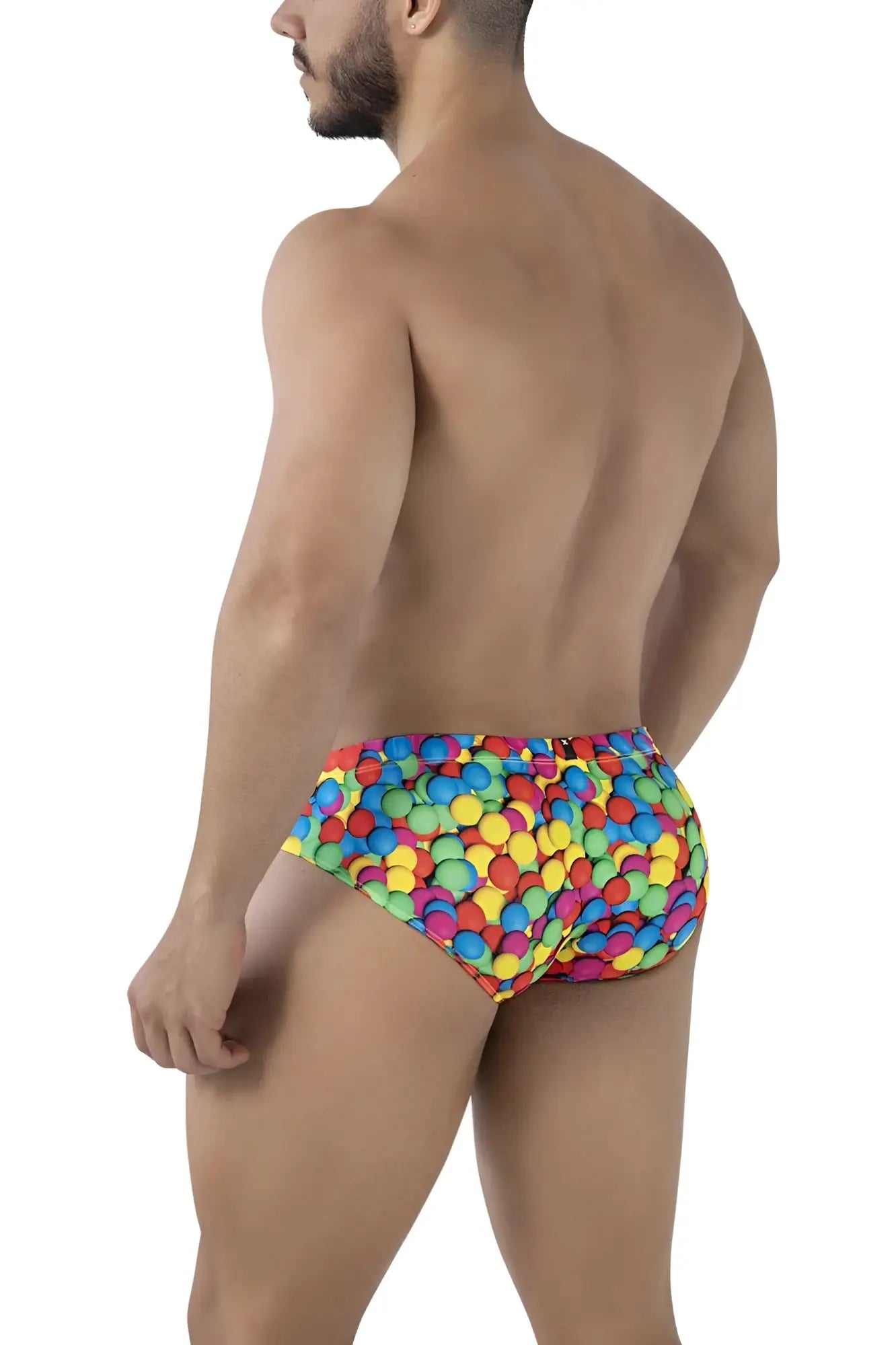 Xtremen 91248 printed briefs color bubbles rainbow-colored circular-patterned swim trunks for vibrant beachwear