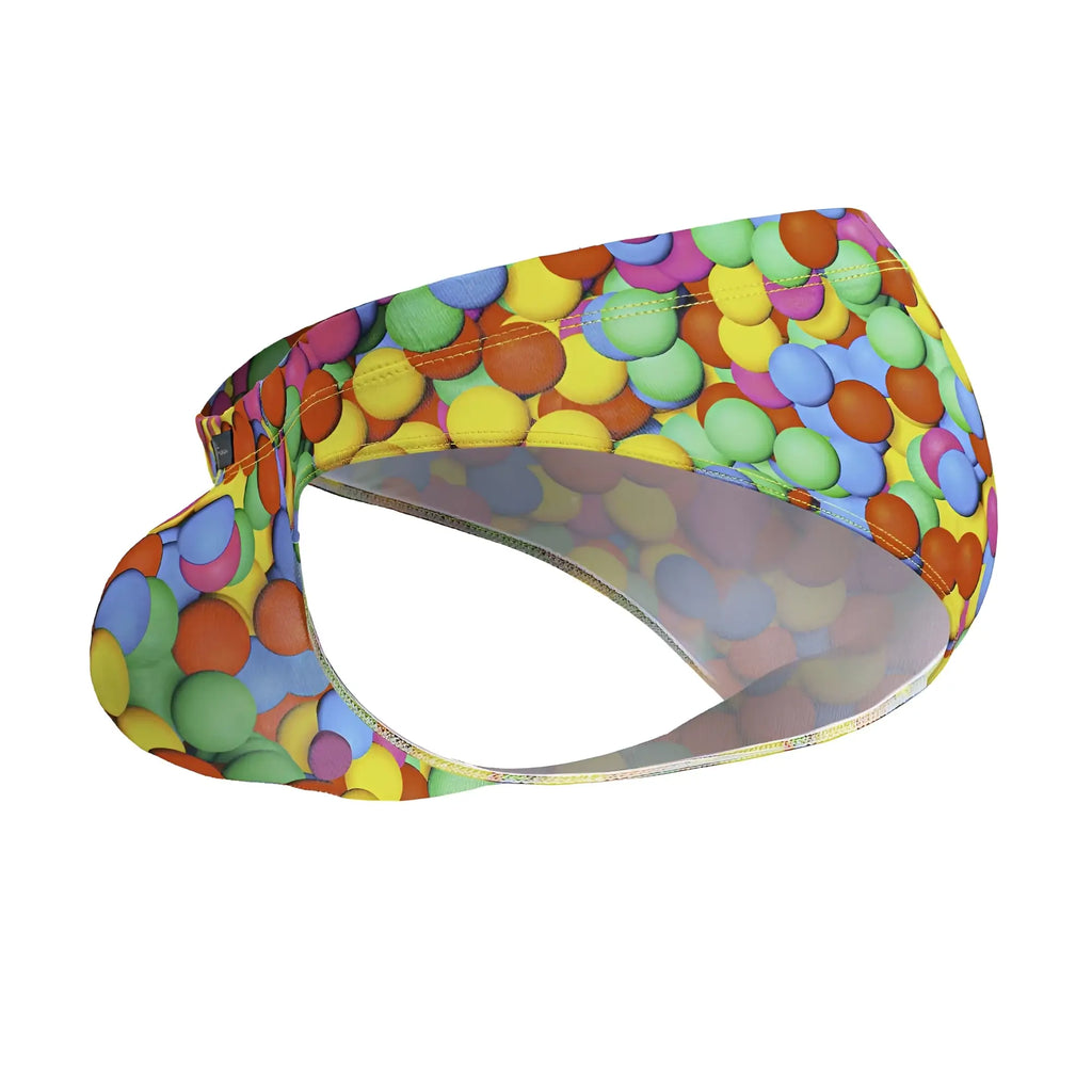 Xtremen 91248 printed briefs color bubbles featuring vibrant stretchy visor with multicolored gumball pattern