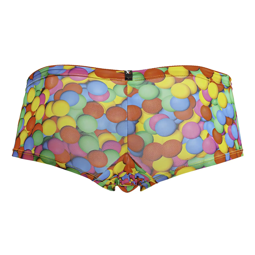 Xtremen 91249 printed trunks vibrant multicolored swim shorts with playful overlapping circle pattern color bubbles