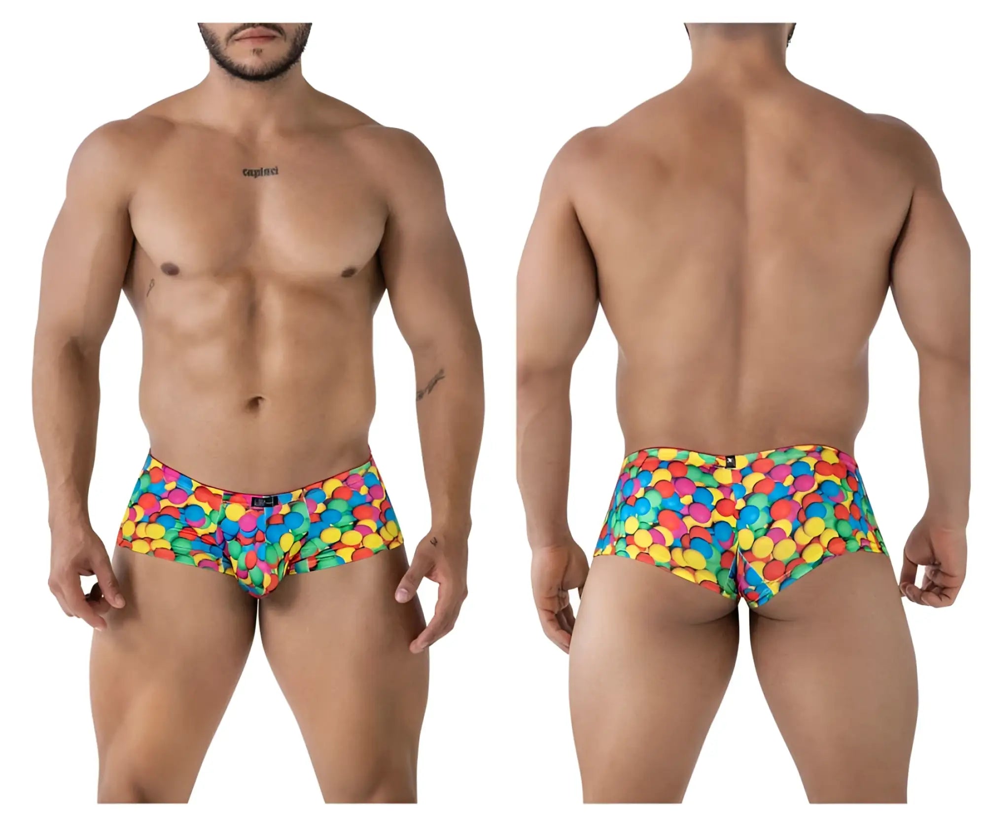 Xtremen 91249 printed trunks vibrant rainbow-colored balloon patterned men’s briefs with comfortable fabric