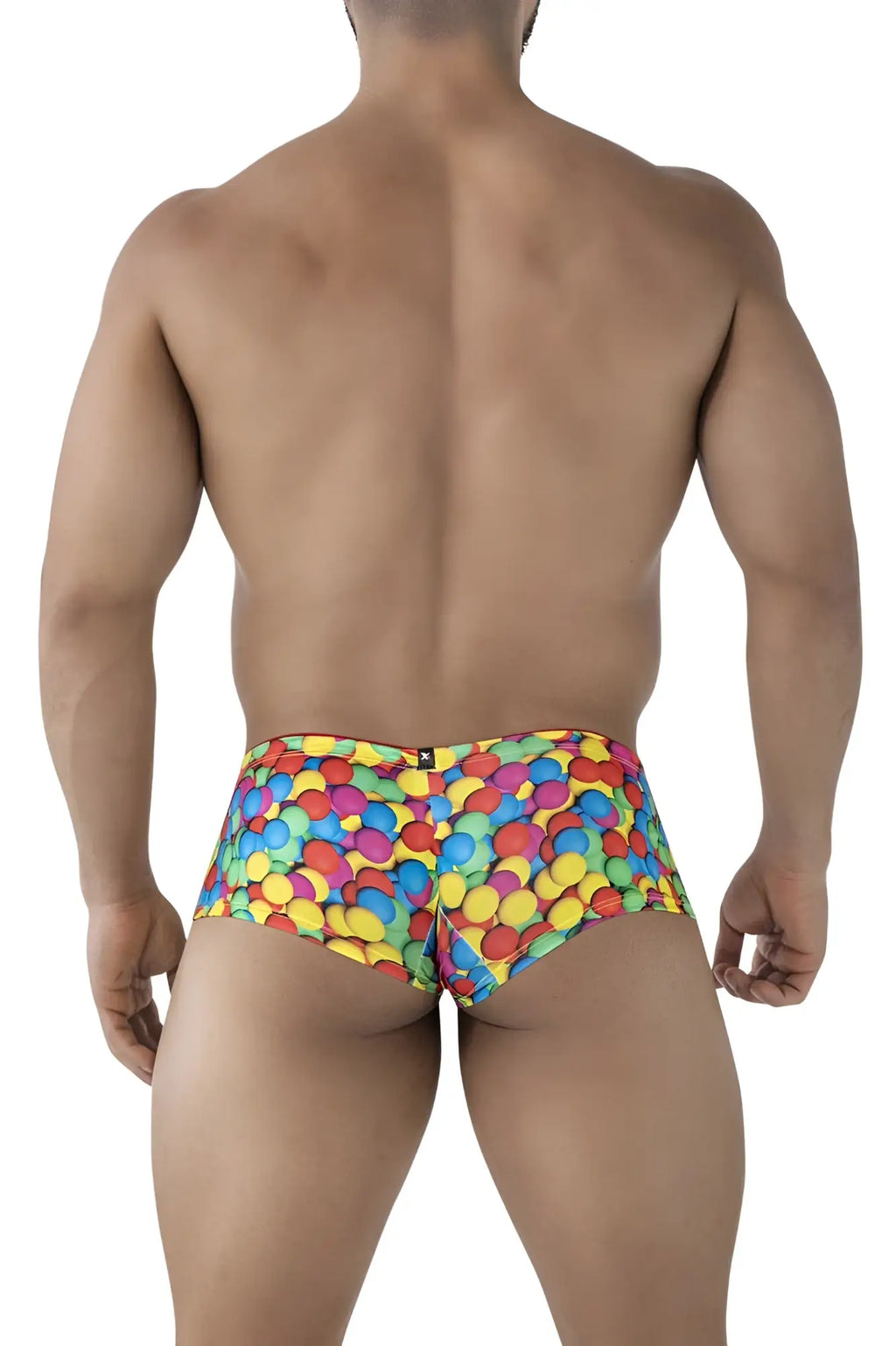 Xtremen 91249 printed trunks vibrant rainbow-colored bubble pattern men’s briefs comfortable stretch fabric