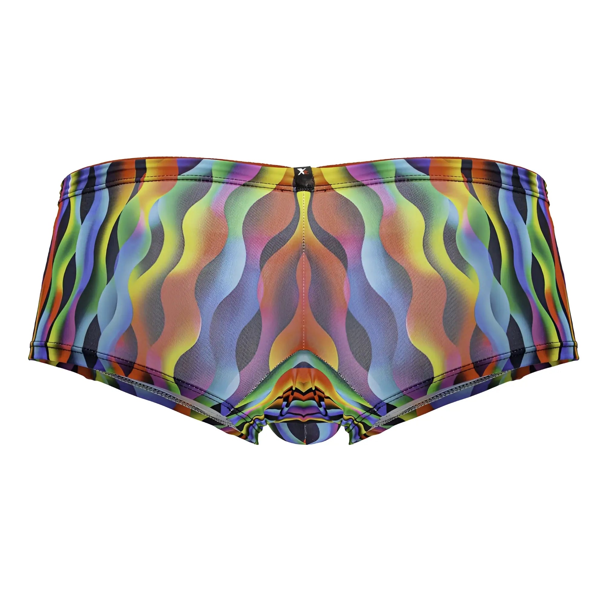 Xtremen 91249 printed trunks vibrant rainbow wave-patterned men’s briefs with elastic waistband and symmetrical design