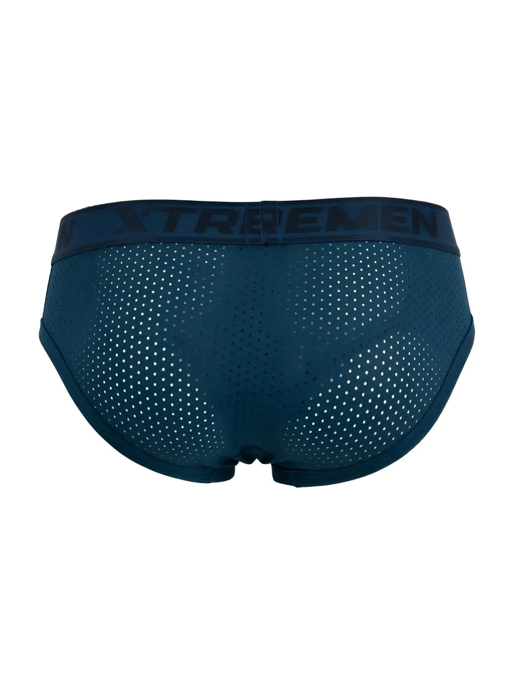 Xtremen 91250 Microfiber Mesh Briefs in Petrol, back view.
