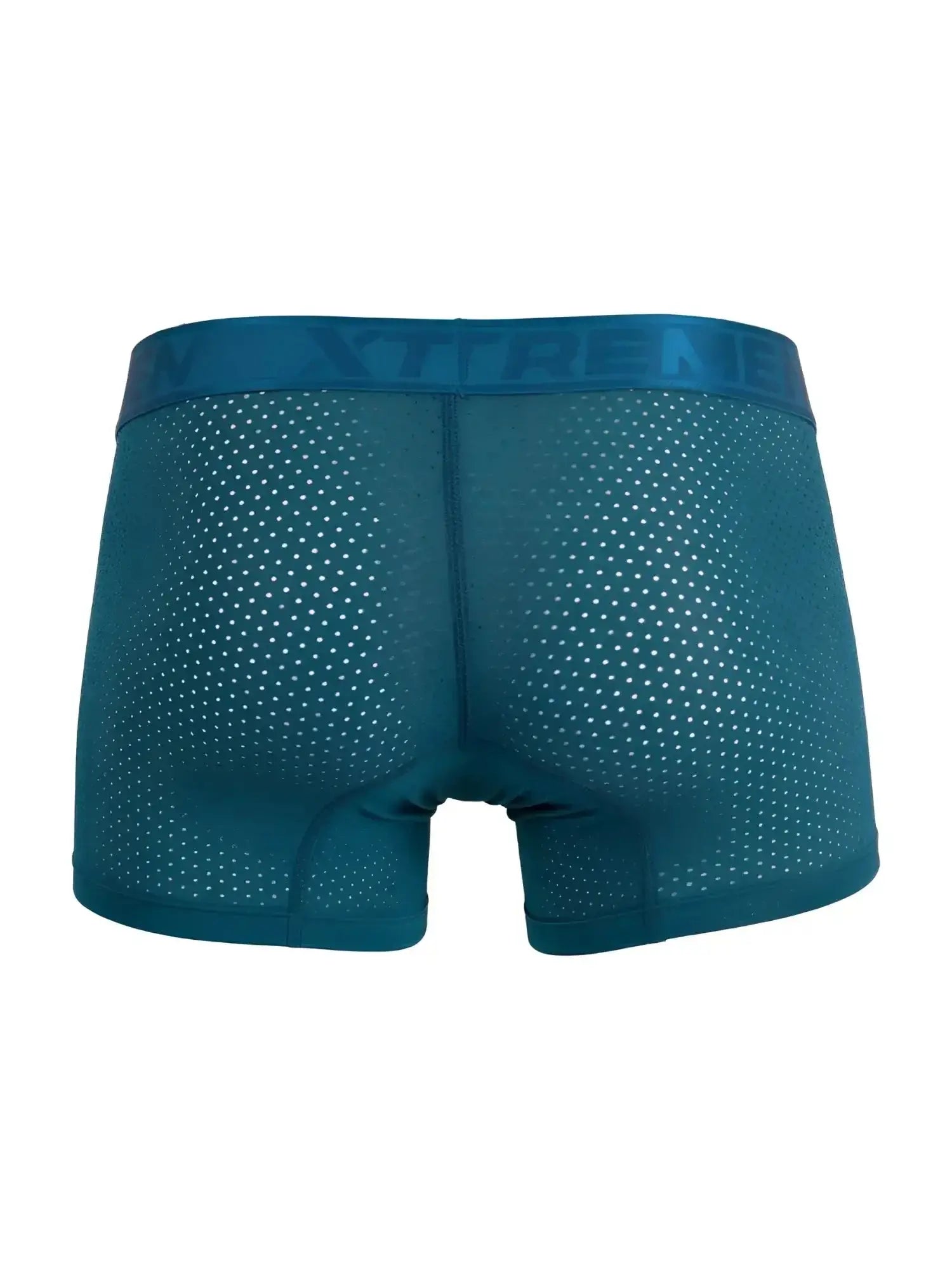 Xtremen 91251 Microfiber Mesh Boxer Briefs in petrol, back view showing mesh fabric and branded waistband.