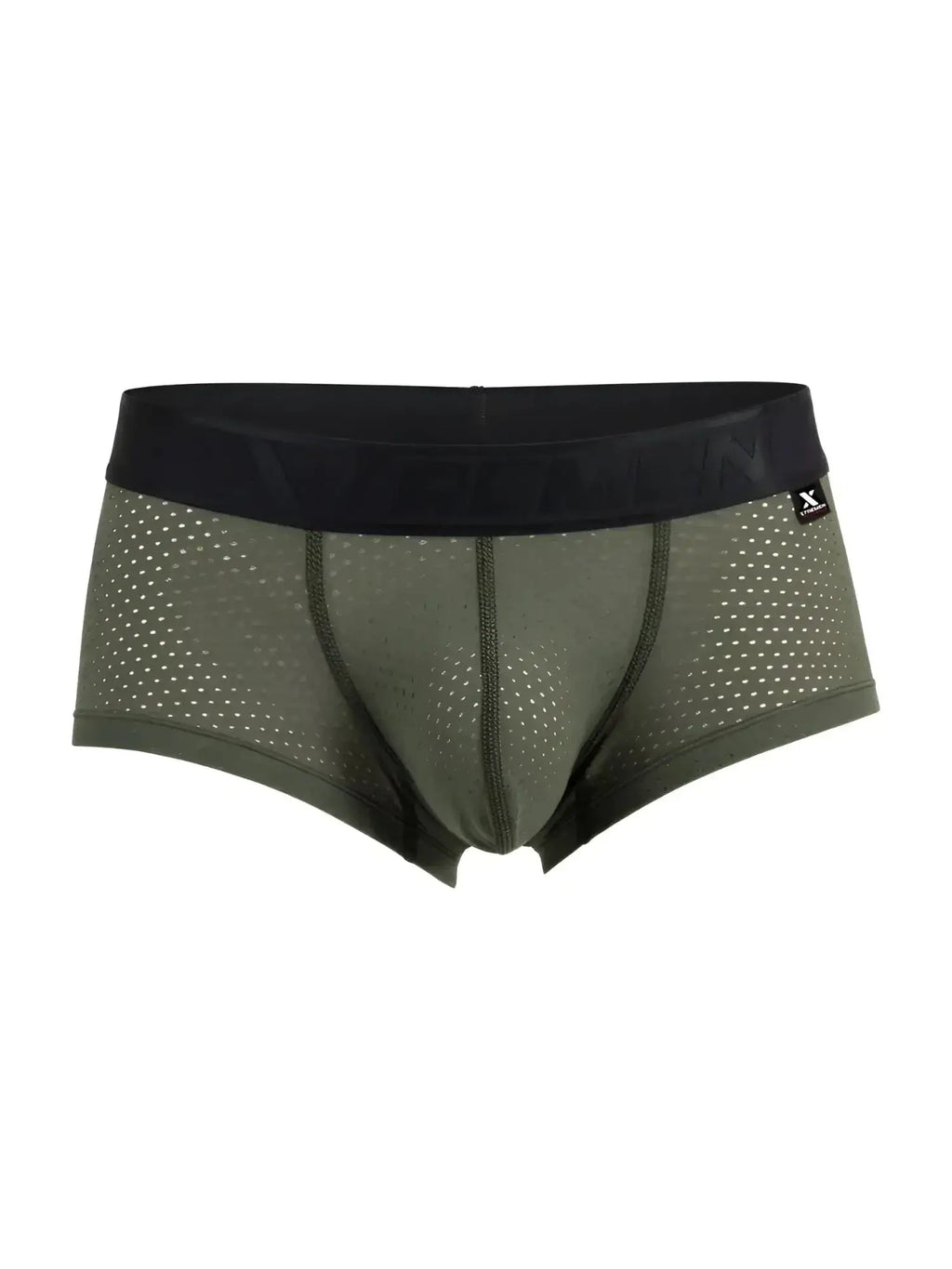 Front view of Xtremen 91252 Microfiber Mesh Trunks in military green.
