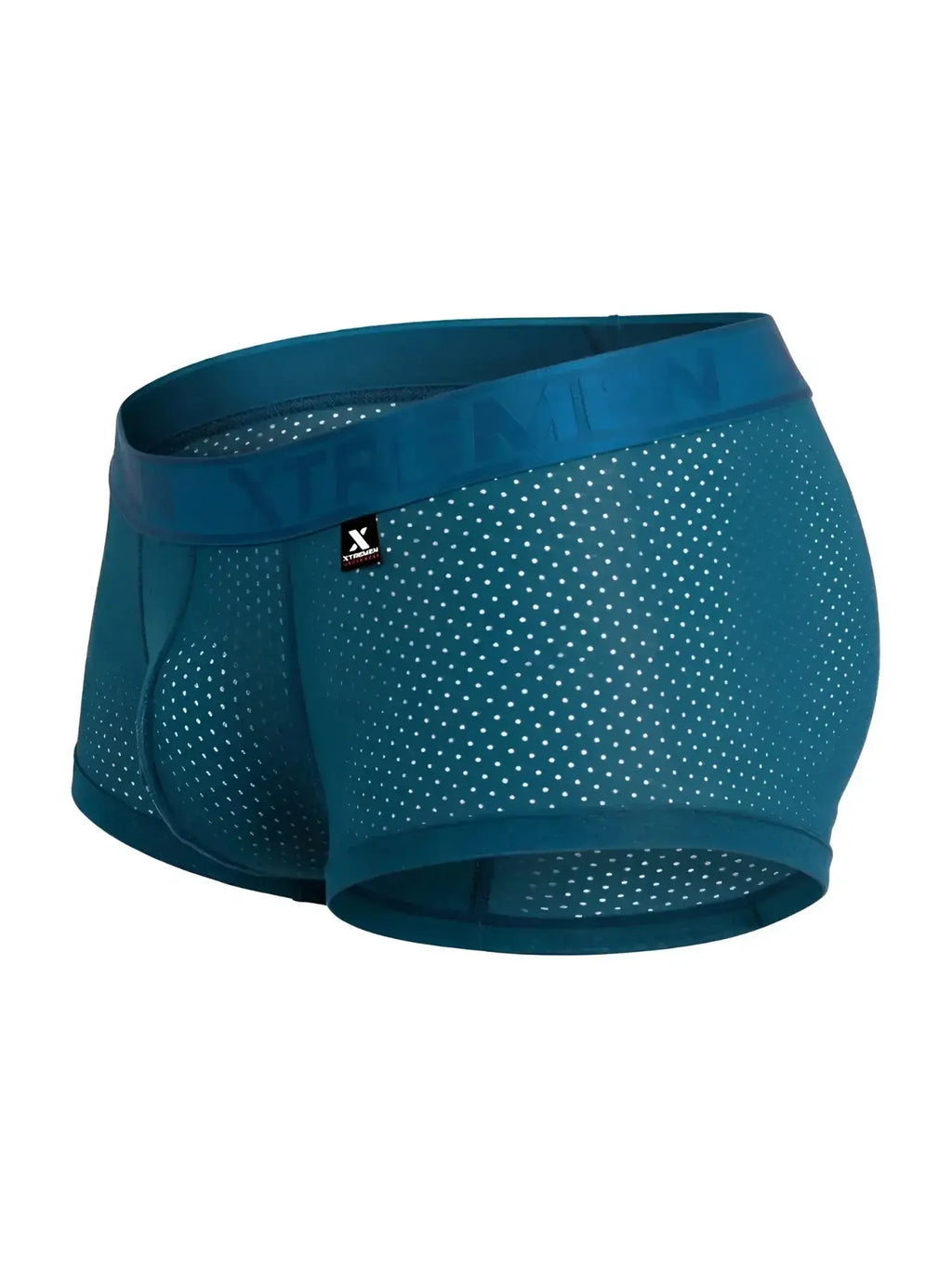 Xtremen 91252 Microfiber Mesh Trunks in petrol color, shown in a side-angle product view.