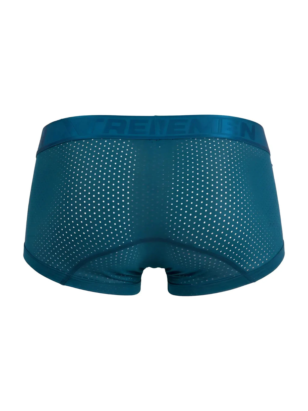 Xtremen 91252 microfiber mesh trunks in petrol, back view.