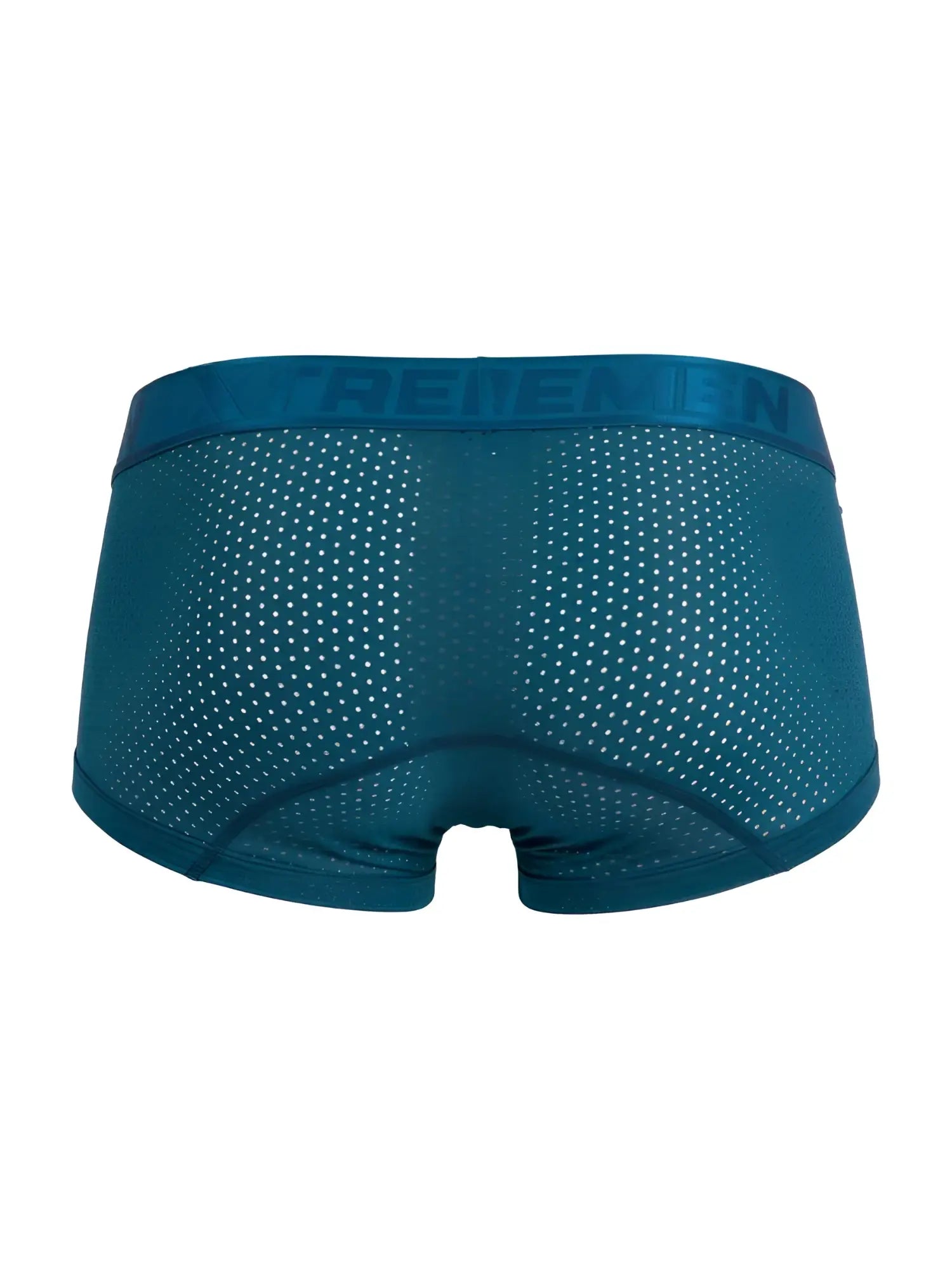 Xtremen 91252 microfiber mesh trunks in petrol, back view.