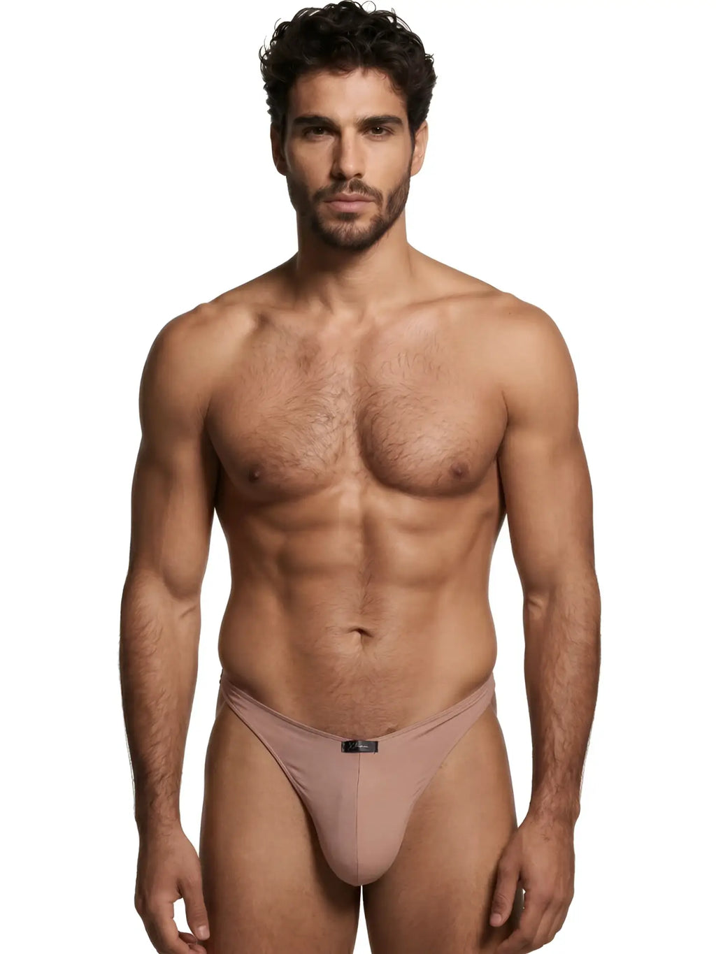Xtremen men’s beige bikini brief, sleek microfibre fabric, model 92534. A minimalist design with a low-rise fit.