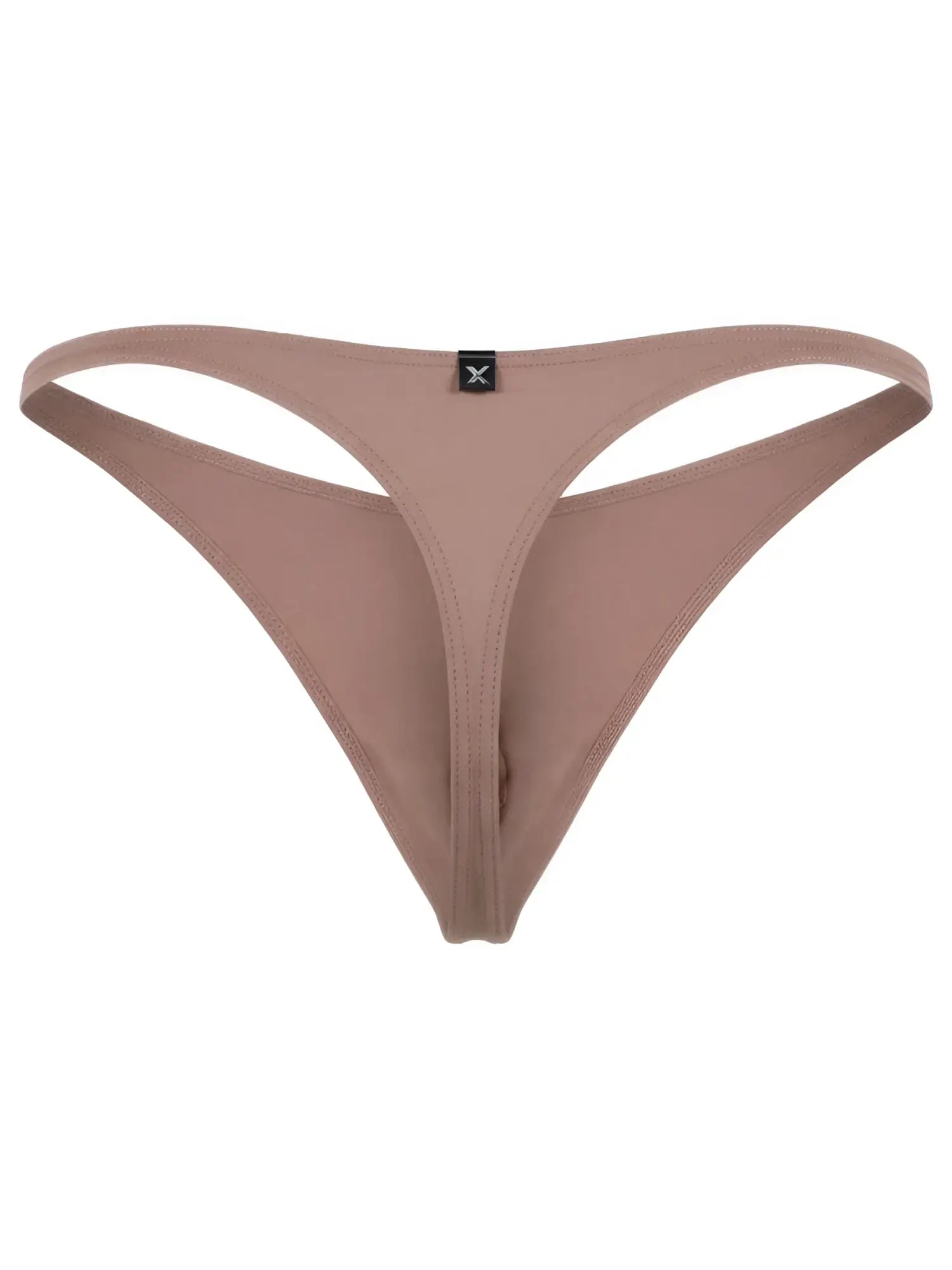 Xtremen model 93320 men's thong in dusty rose colour, featuring a soft cotton-blend fabric and branded front tab.