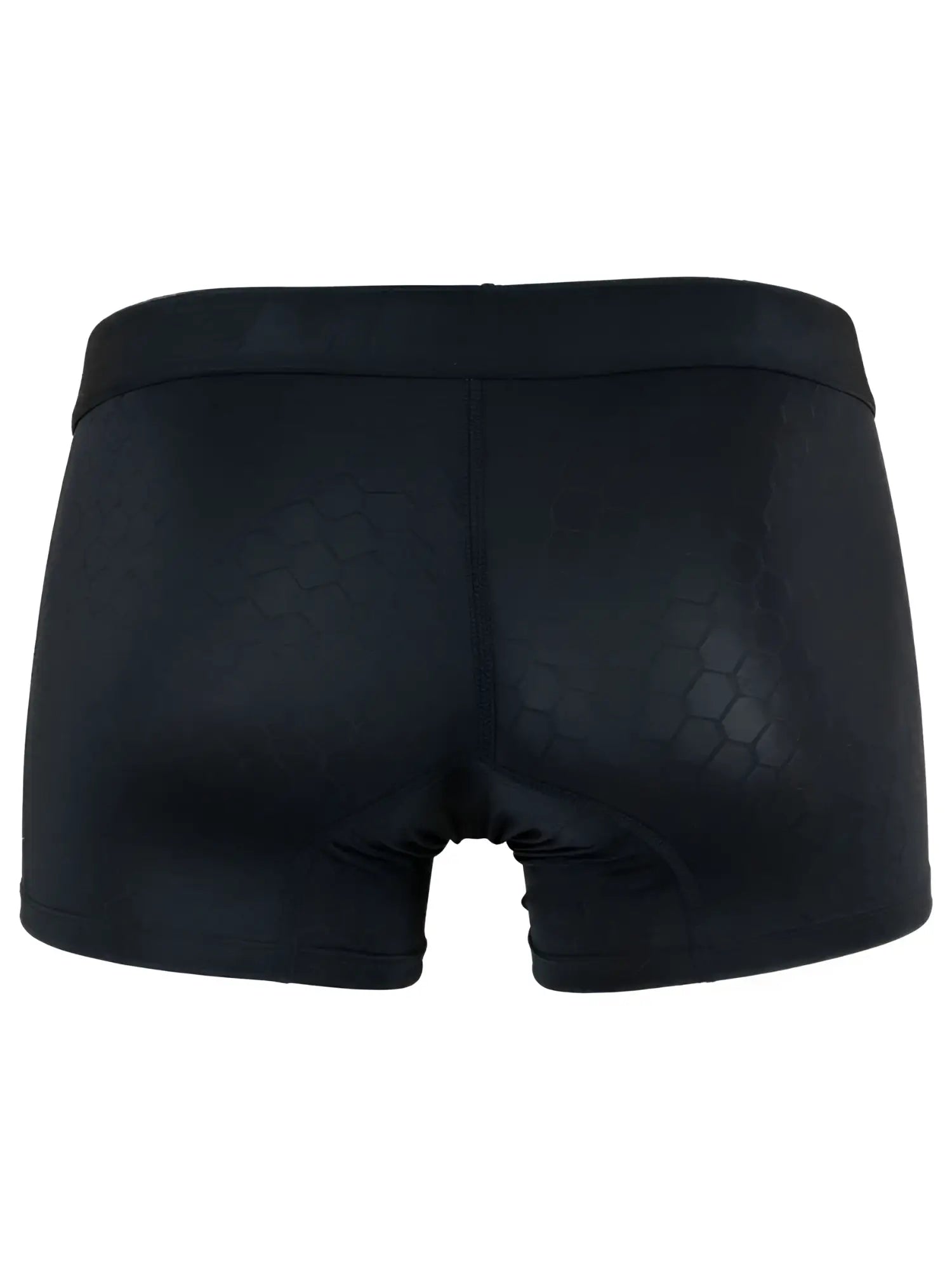 Xtremen black boxer trunks, model 95200, featuring a subtle hexagonal pattern and textured fabric.