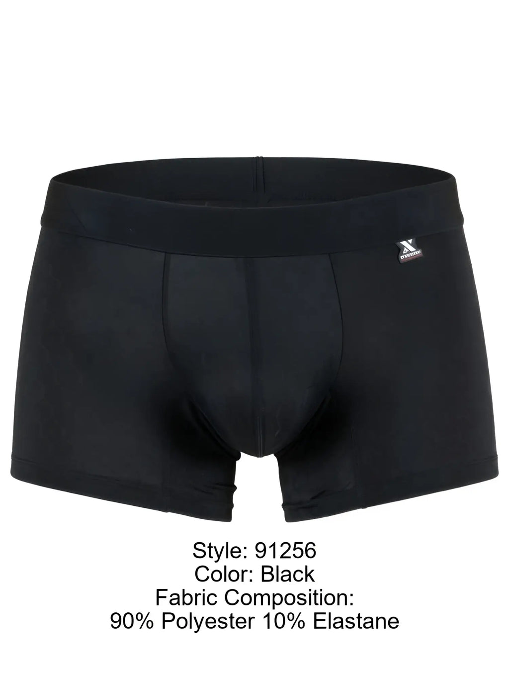 Xtremen black trunk (91256) in 90% polyester, 10% elastane with a subtle honeycomb pattern.