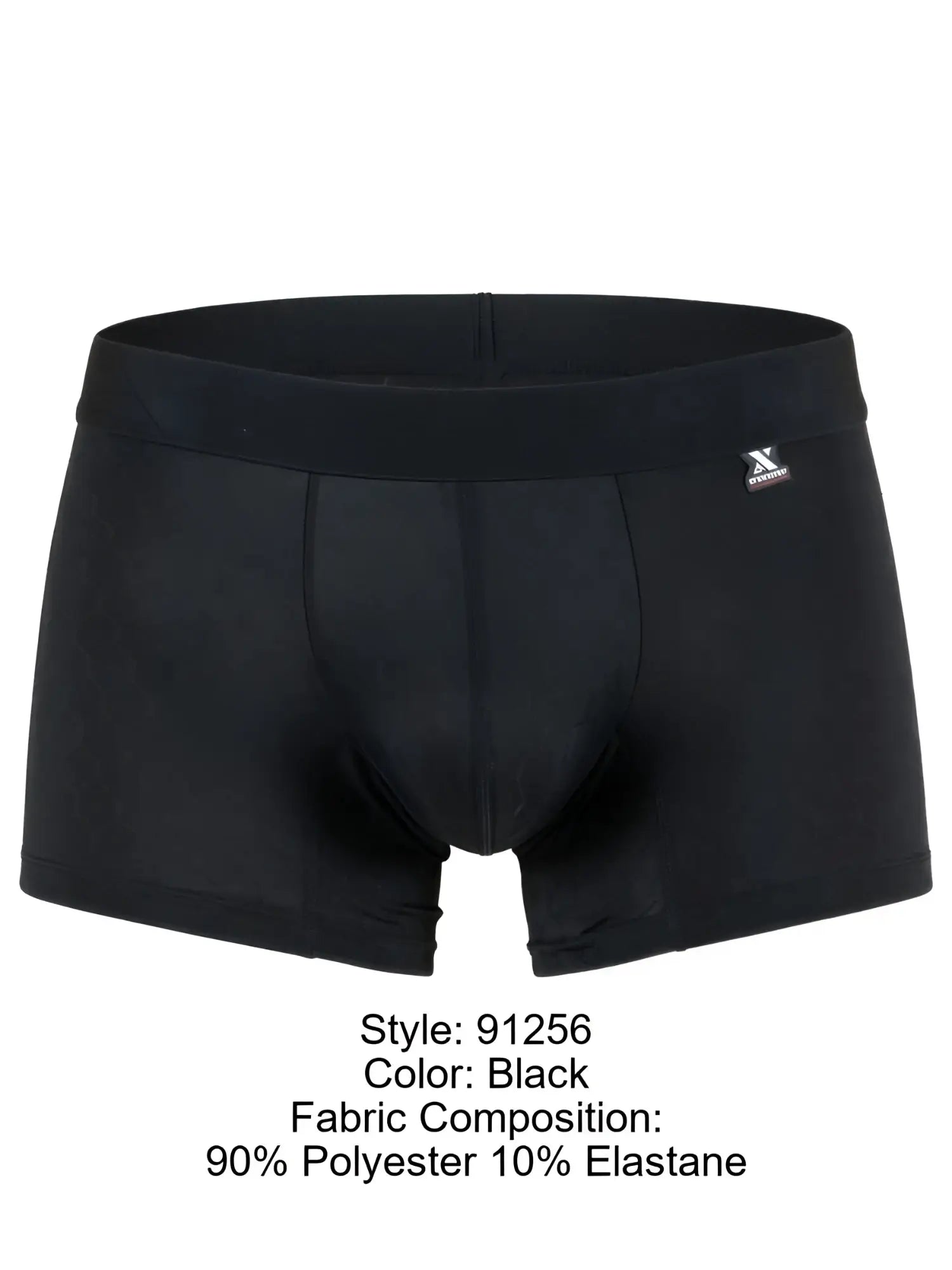 Xtremen black trunk (91256) in 90% polyester, 10% elastane with a subtle honeycomb pattern.