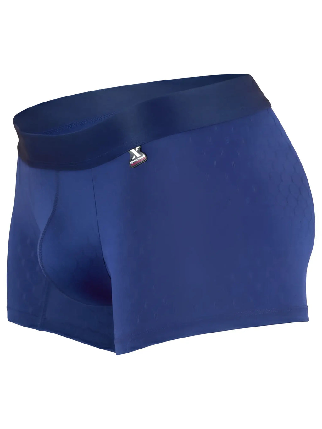 Xtremen blue boxer trunk with a textured honeycomb fabric pattern and elastic waistband.