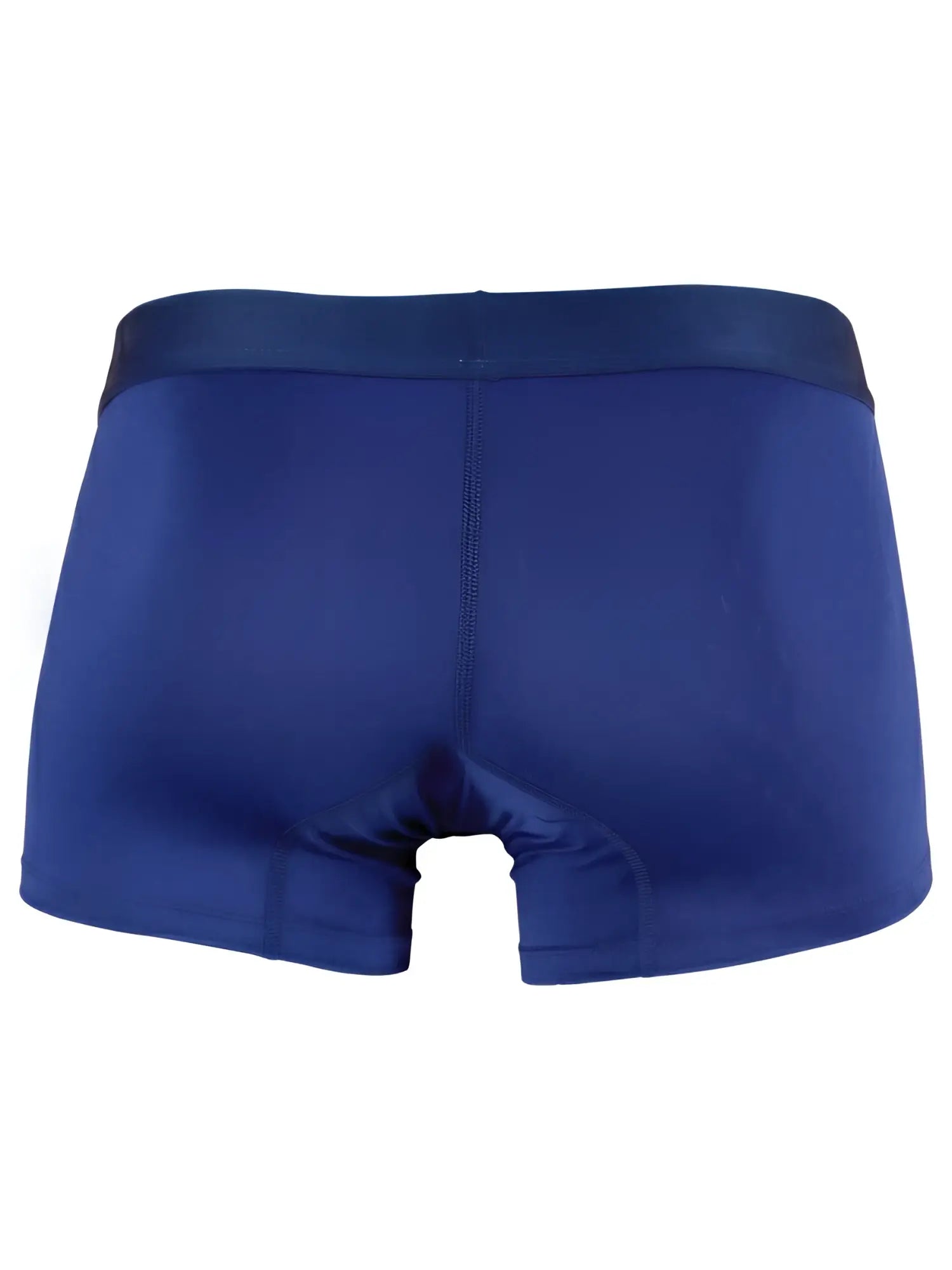 Xtremen blue trunks (model 90150) featuring a comfortable stretch fabric waistband, back view.