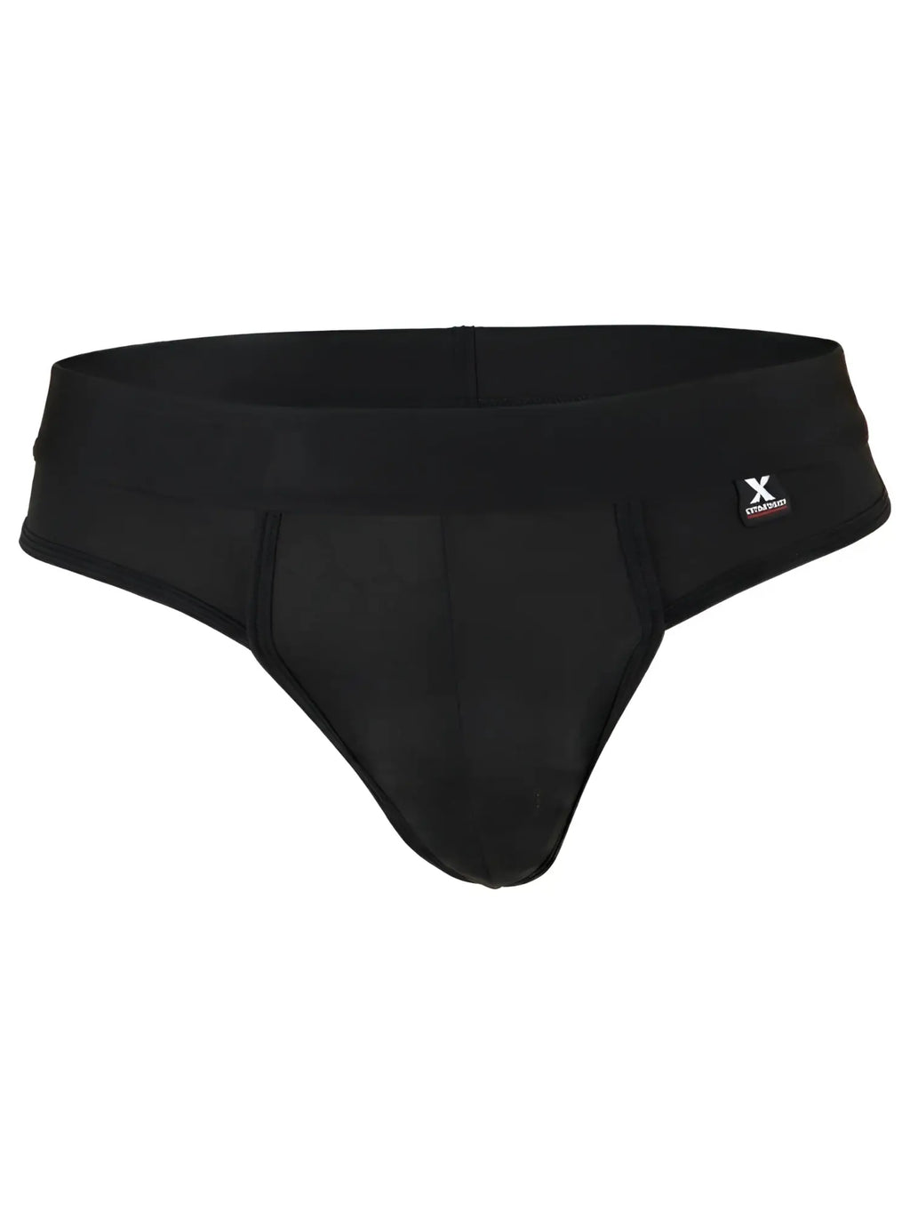 Xtremen men’s black microfibre bikini brief with a wide branded waistband. Model 95100.