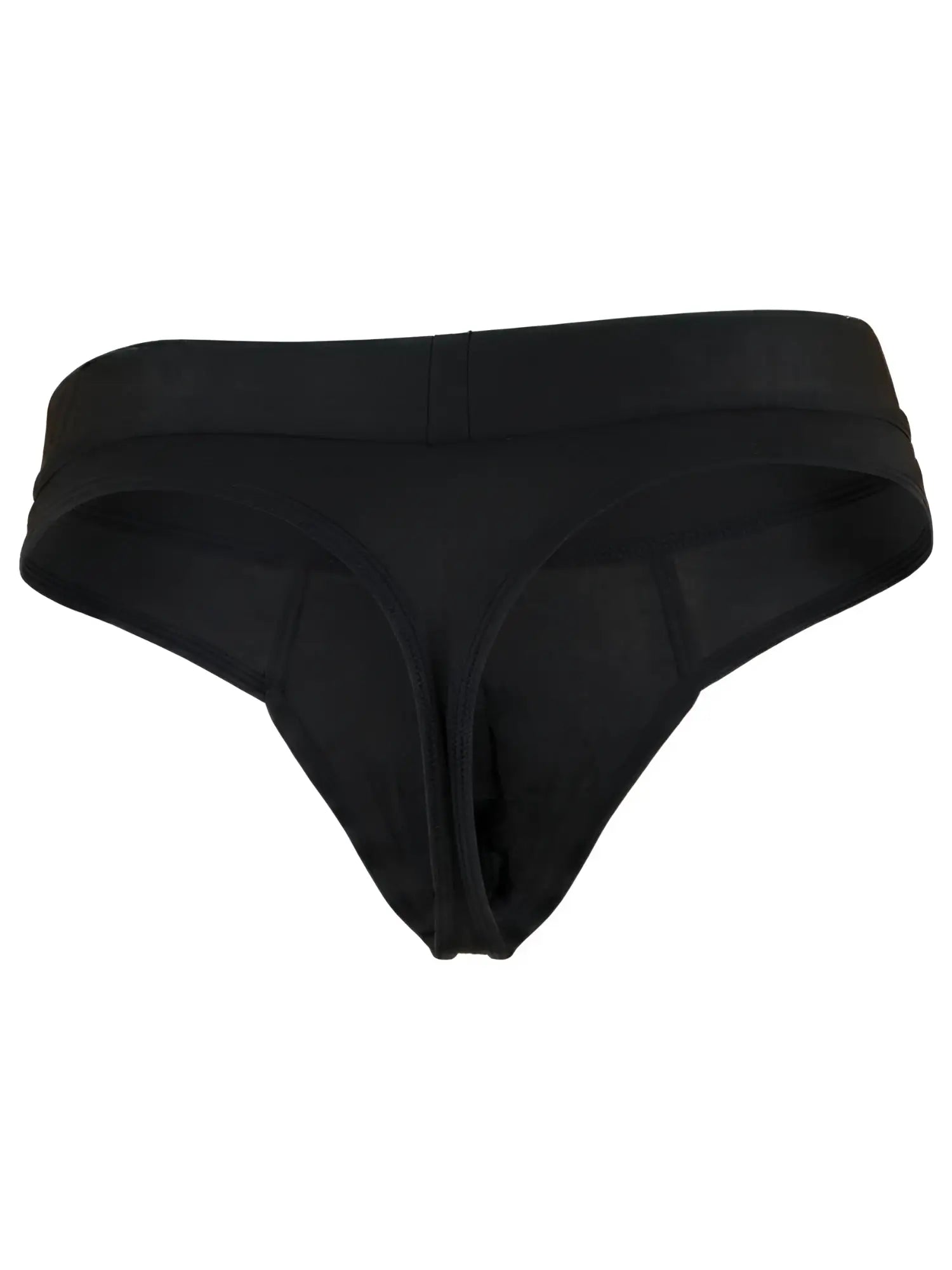 Xtremen black thong underwear, model 12170. Minimalist design with a wide waistband.