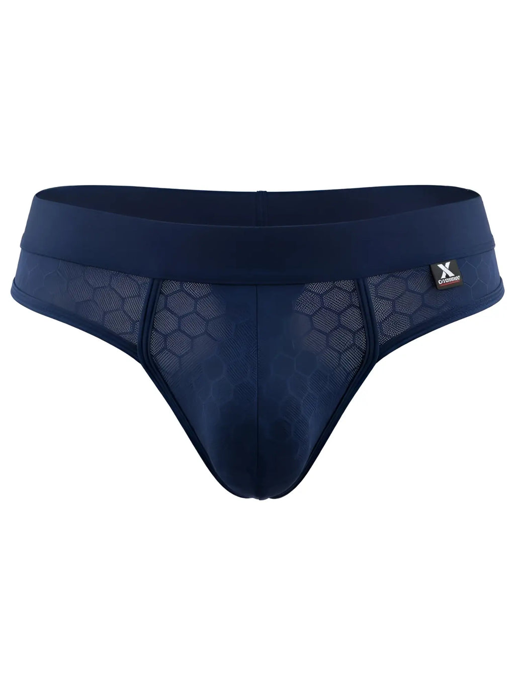 Xtremen navy blue honeycomb mesh brief. Model 95150. Stylish, breathable sports underwear for men.
