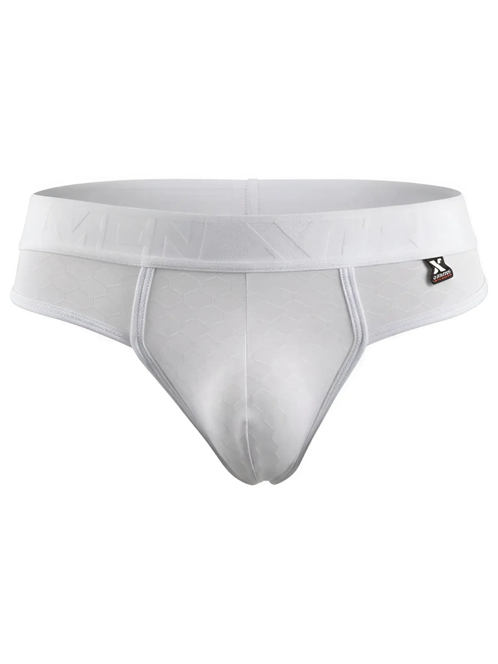 Xtremen white honeycomb-textured brief with branded waistband. Sleek, supportive fit.