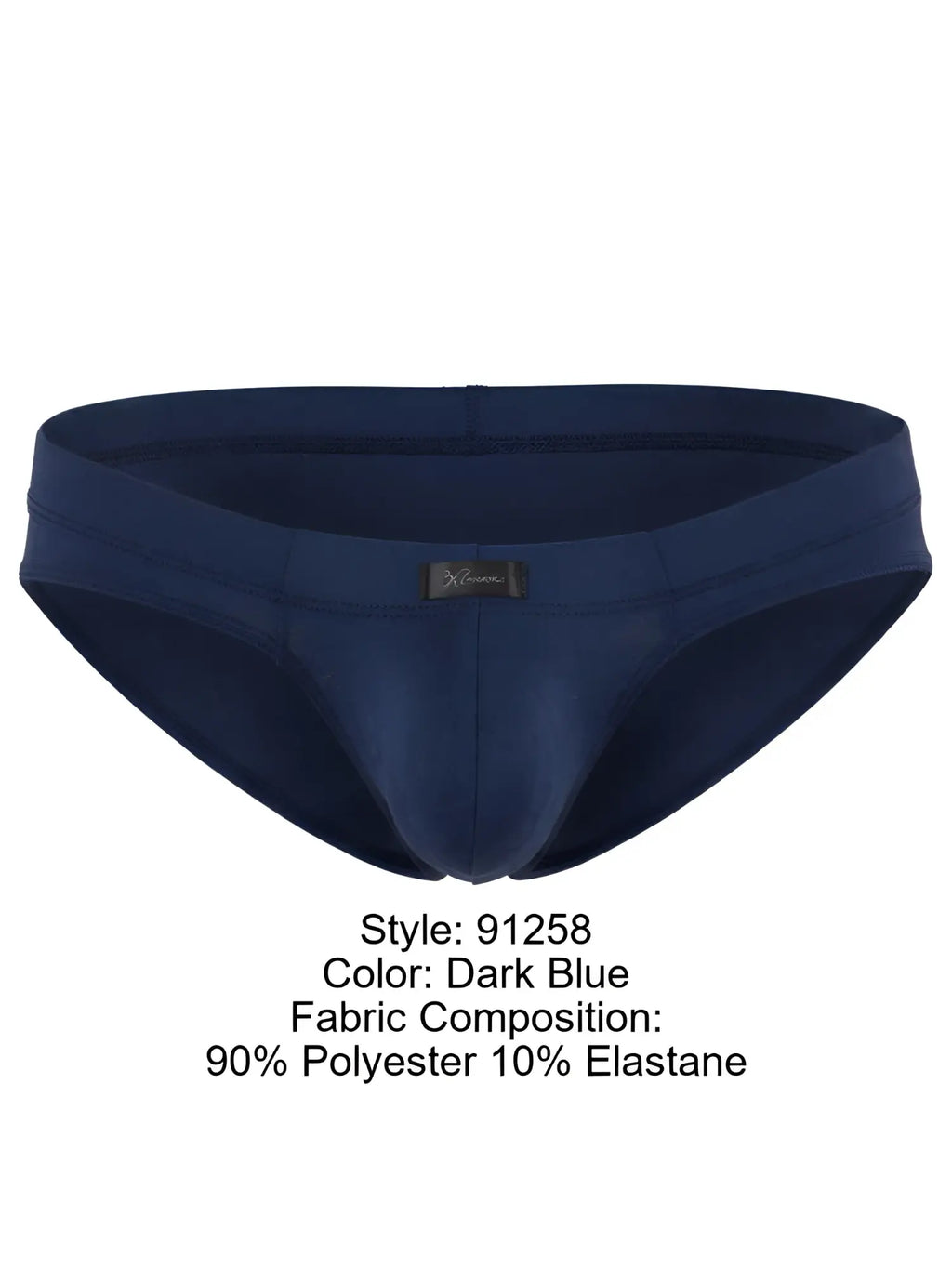 Xtremen style 91258 men's dark blue brief, made from 90% polyester and 10% elastane.