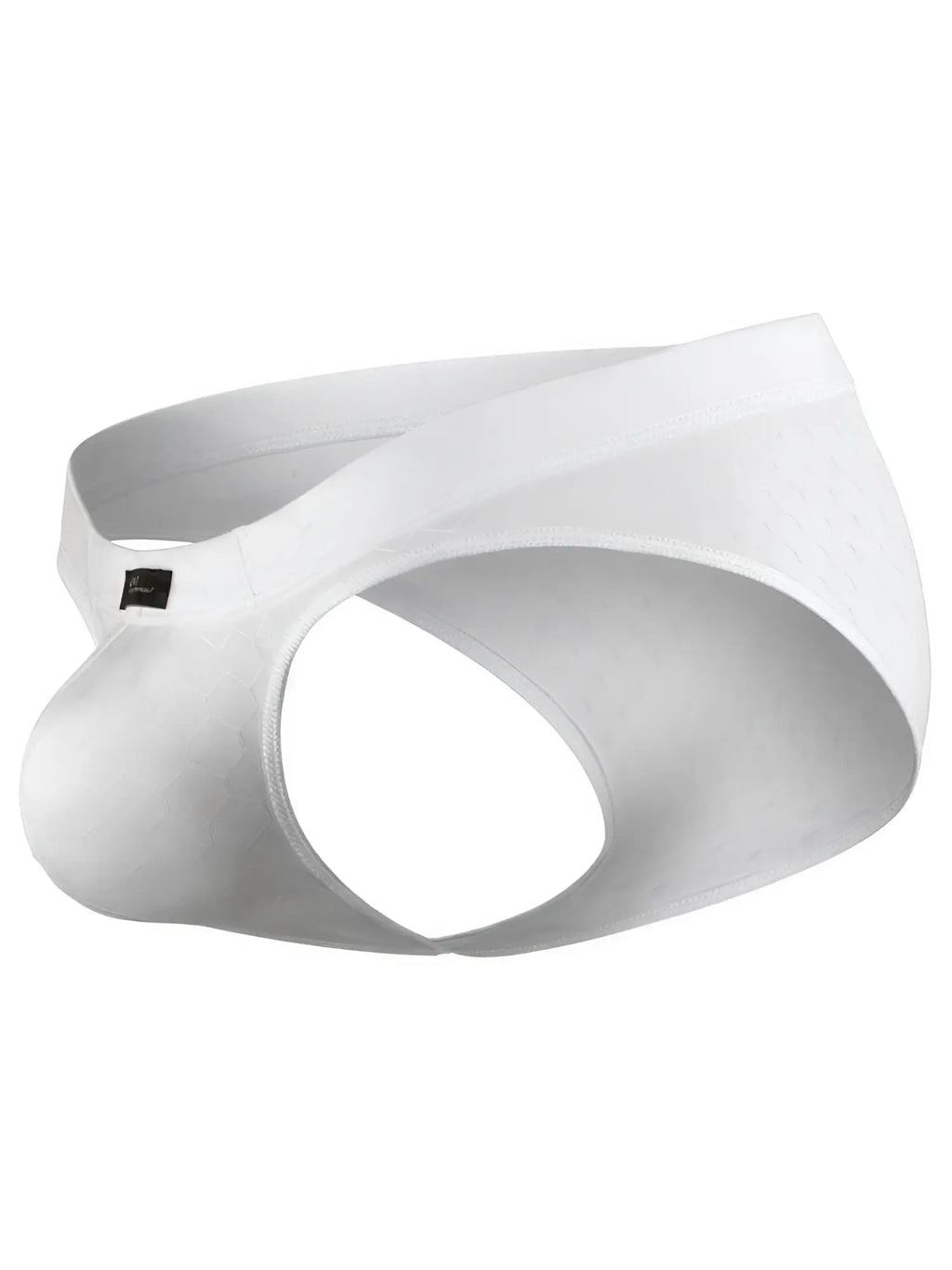Xtremen white textured jockstrap with a honeycomb pattern. Men's athletic underwear style.