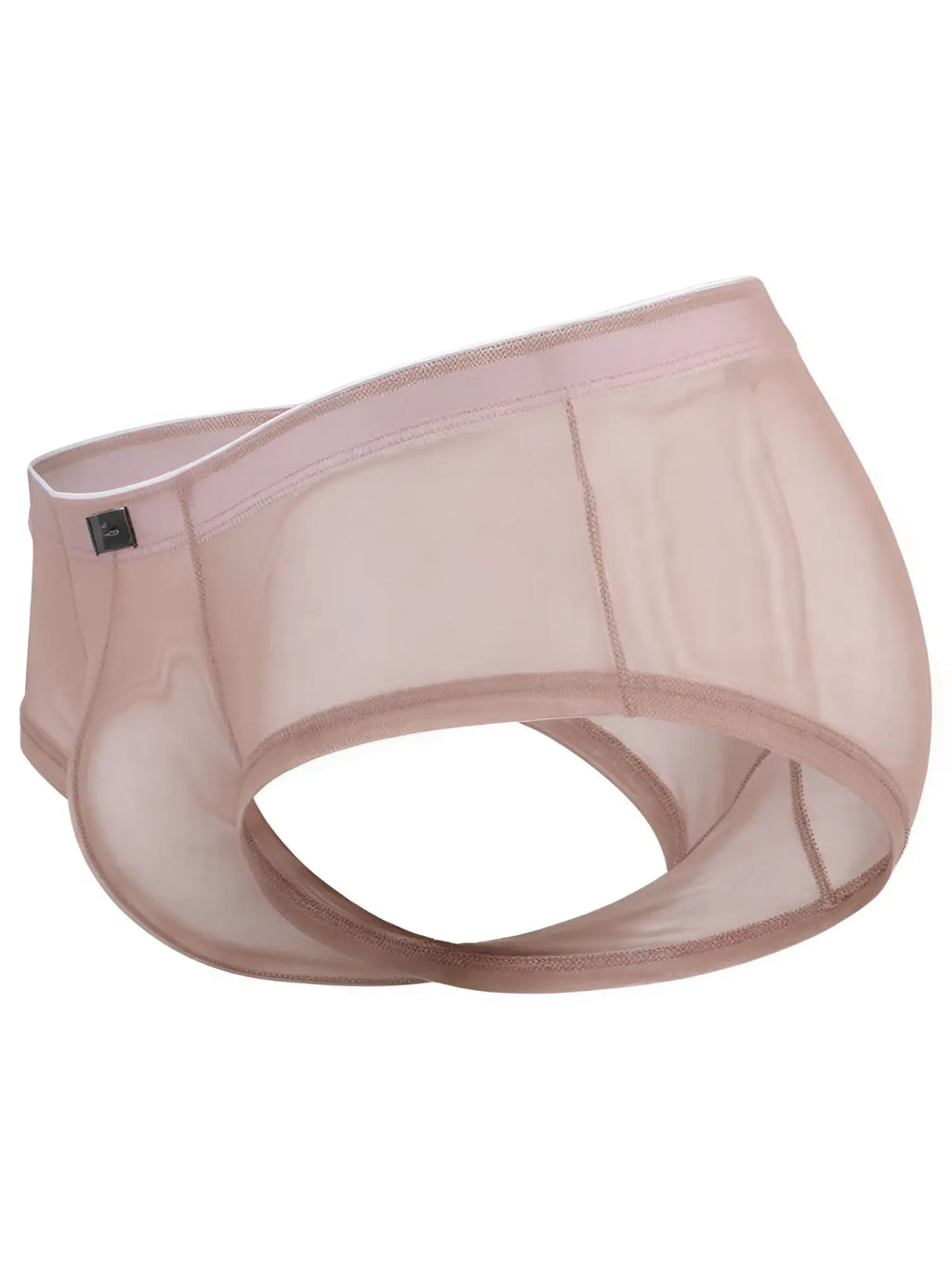Xtremen 93390 sheer mesh bikini brief in nude. Breathable, lightweight fabric with elastic waistband.