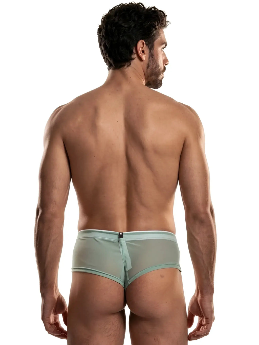 Xtremen model 92211, light green mesh trunk. Sheer, lightweight fabric with a supportive fit.