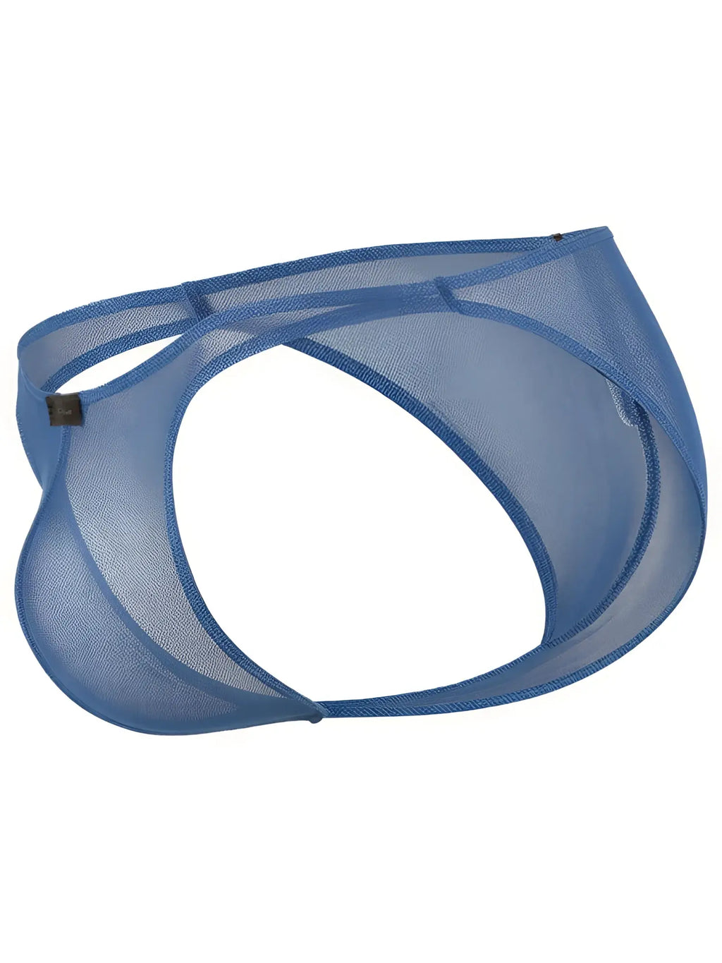 Xtremen blue mesh jockstrap. Low-rise athletic style with open-side design for a secure fit.