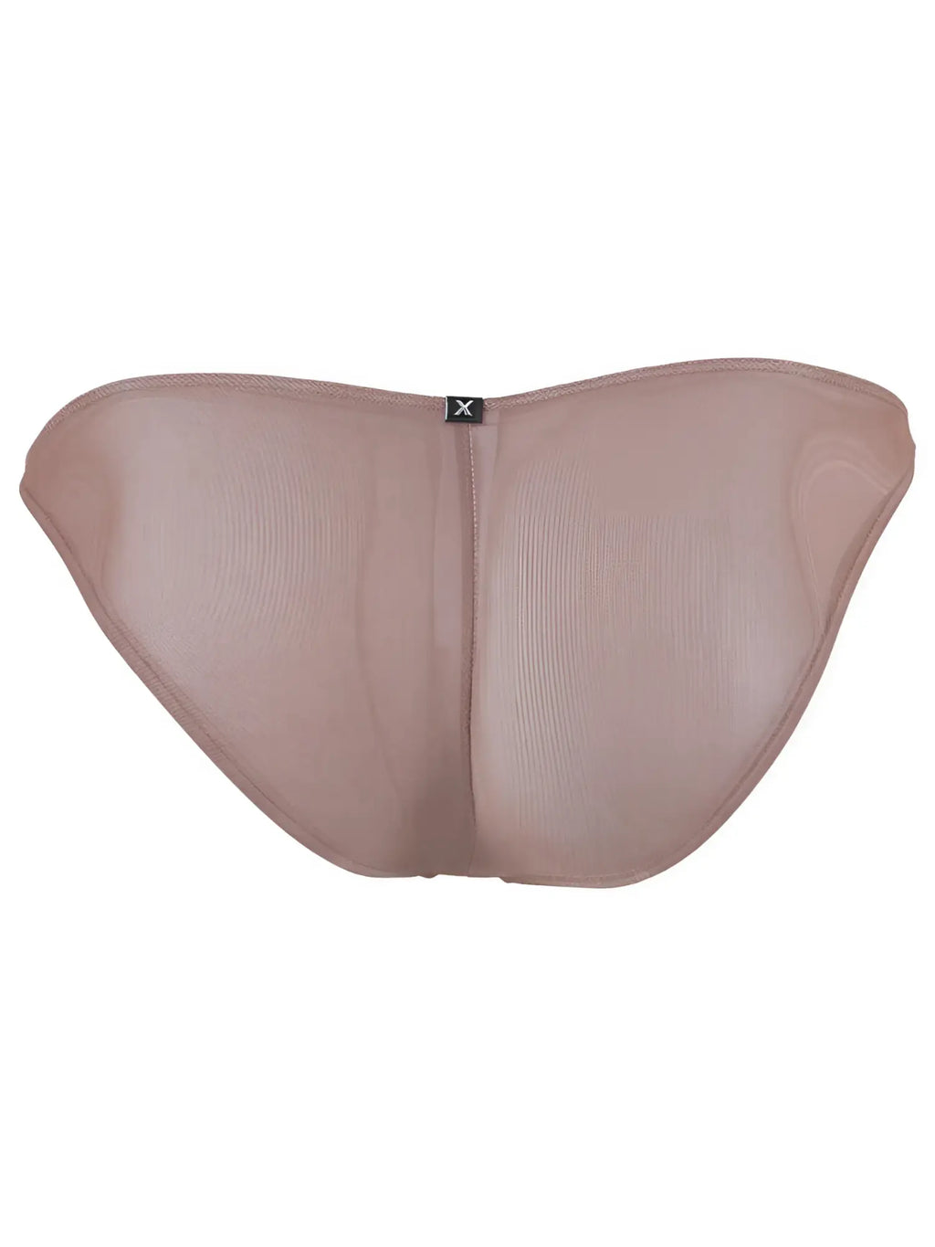 Xtremen men's nude bikini brief, model 90910, made from sheer, lightweight mesh fabric.
