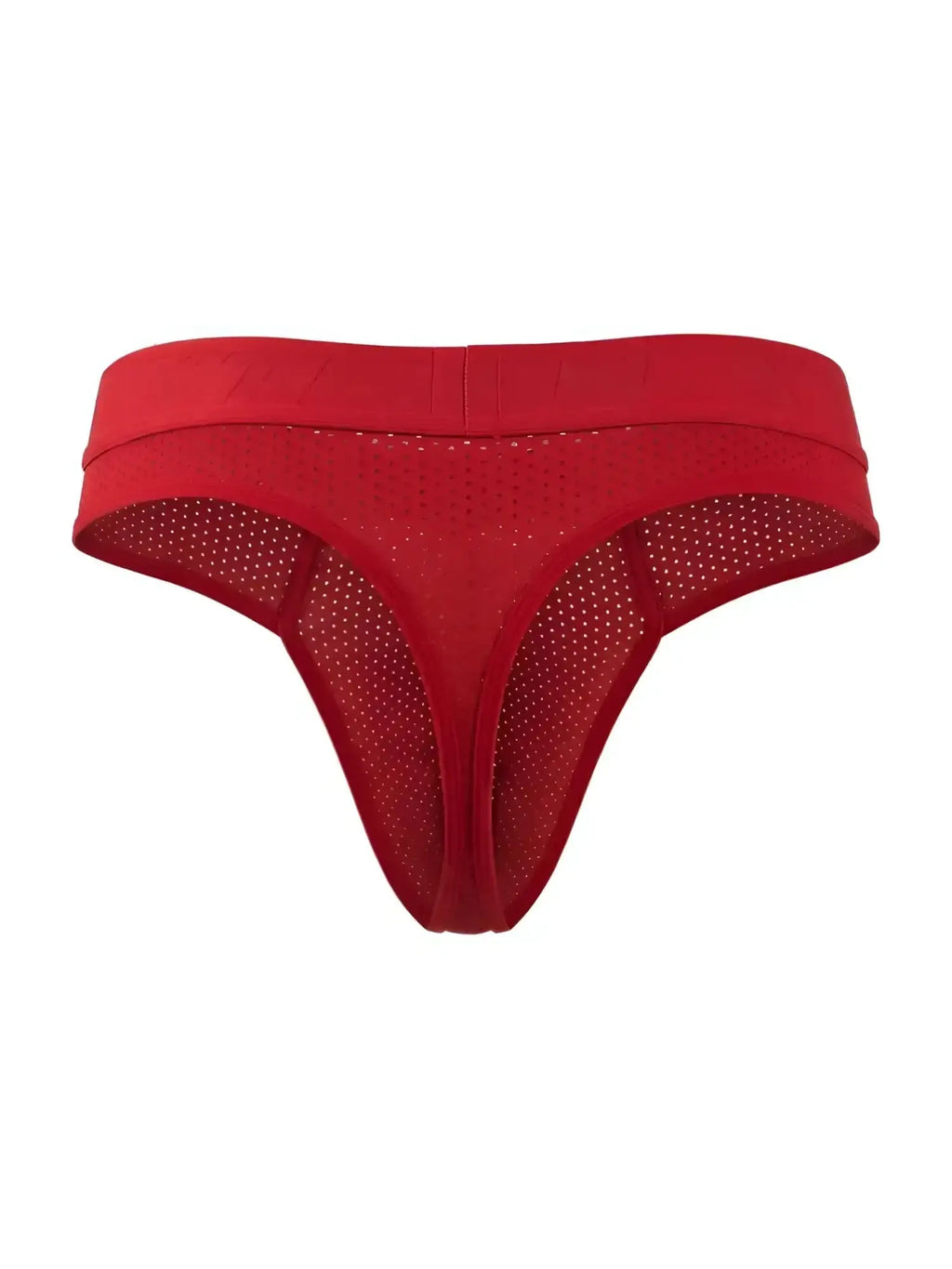 Front view of Xtremen 91268 red microfiber mesh thong.