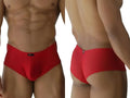 Xtremen 91269 microfiber mesh briefs in red, shown in front and back views.