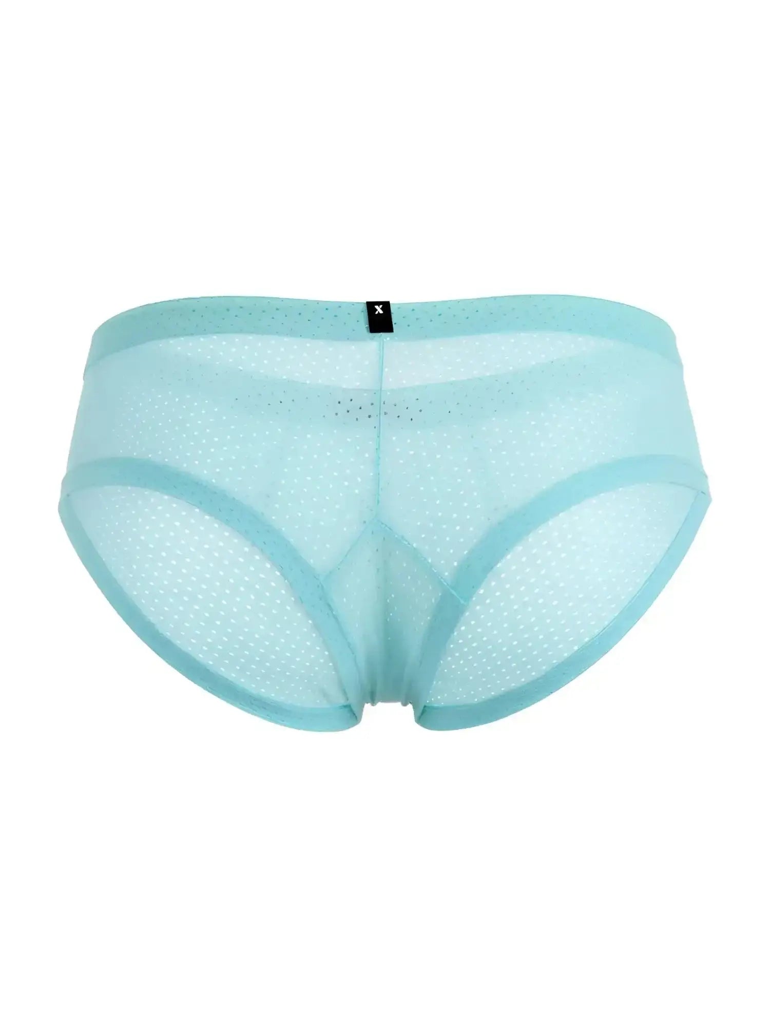 Xtremen 91269 Microfiber Mesh Briefs in Seawater color, back view showing the perforated fabric design.