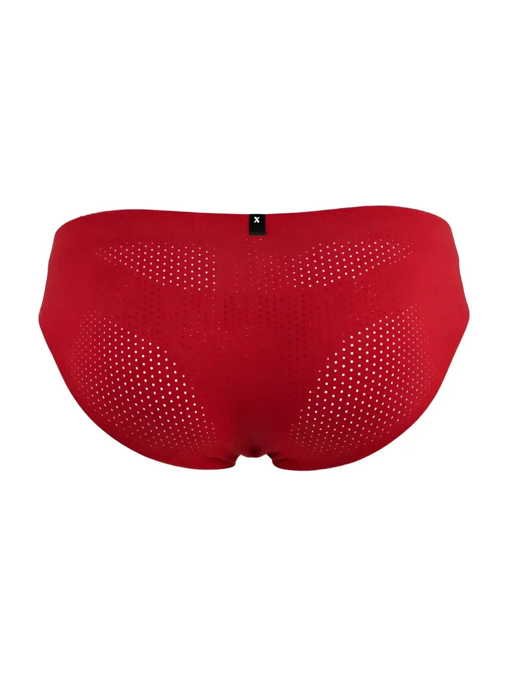 Back view of red Xtremen 91270 microfiber mesh briefs.