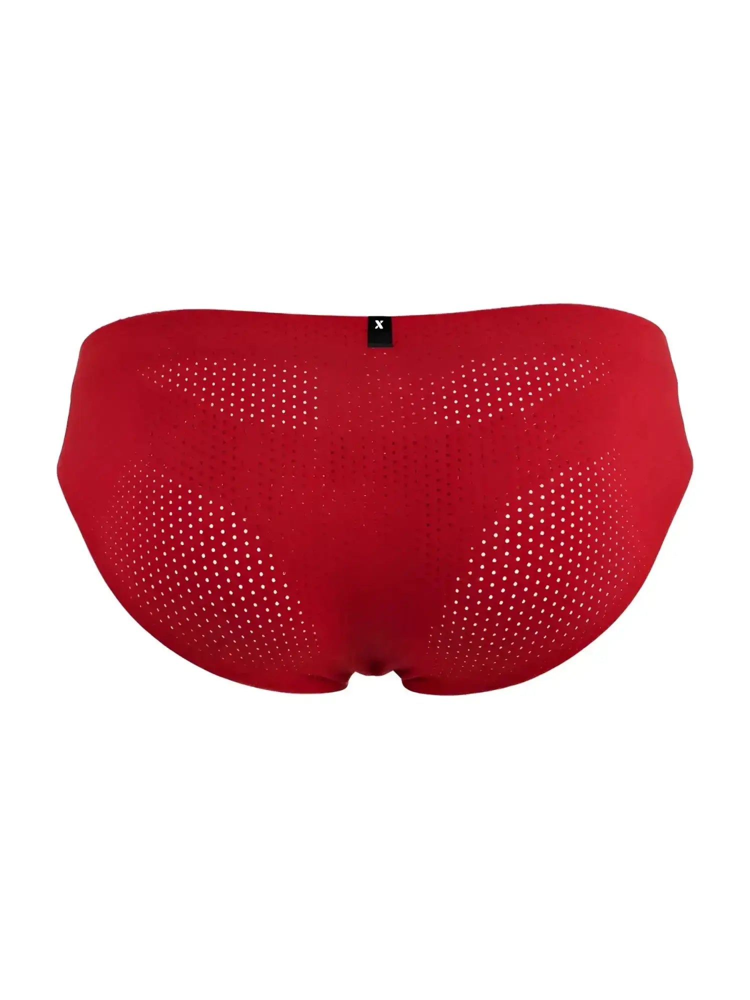 Back view of red Xtremen 91270 microfiber mesh briefs.