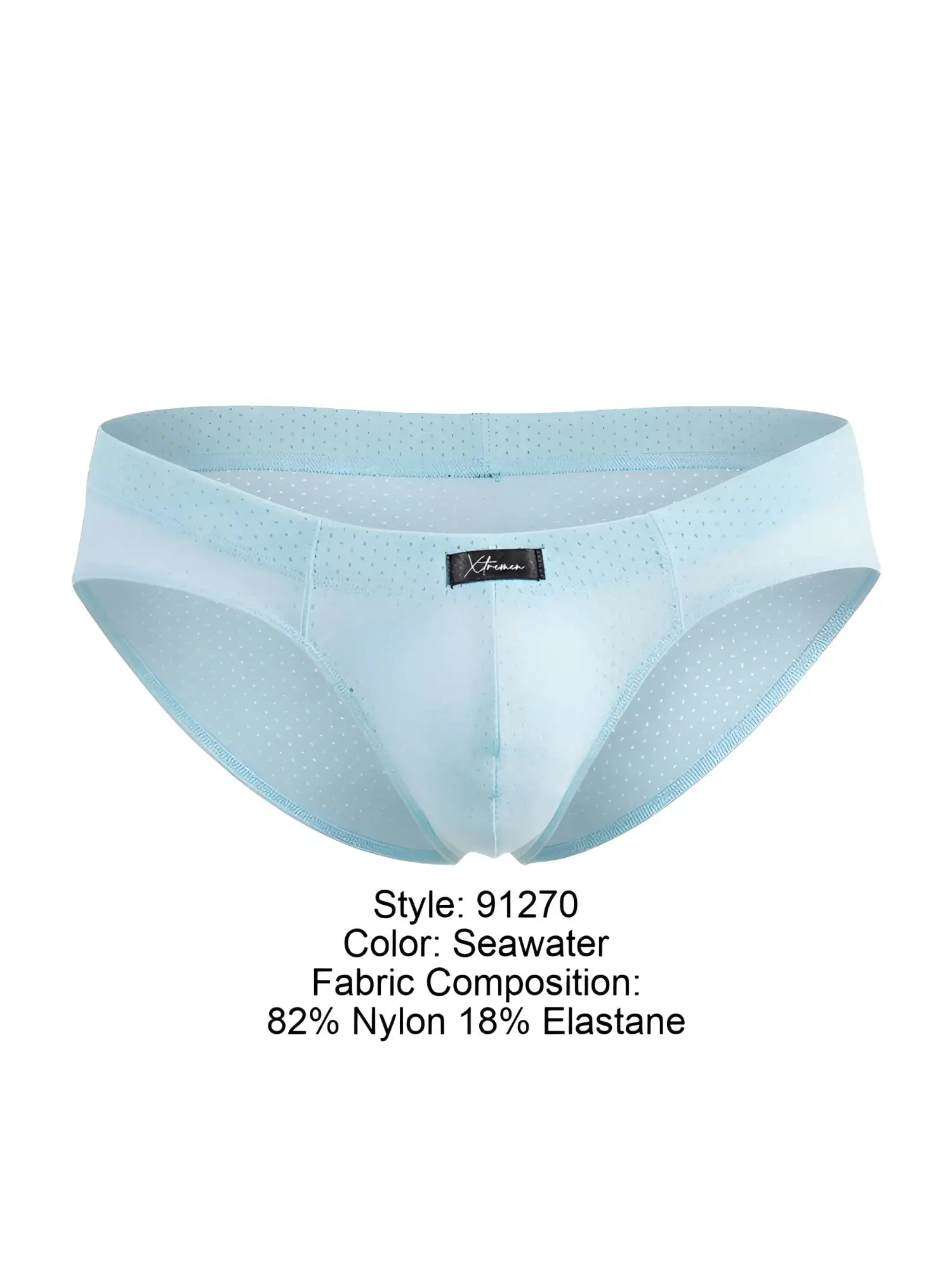 Xtremen 91270 microfiber mesh briefs in seawater, front product view.