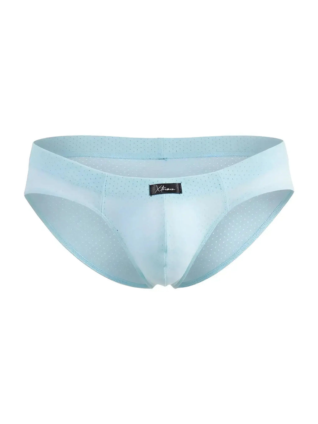 Front view of Xtremen 91270 Microfiber Mesh Briefs in seawater blue.