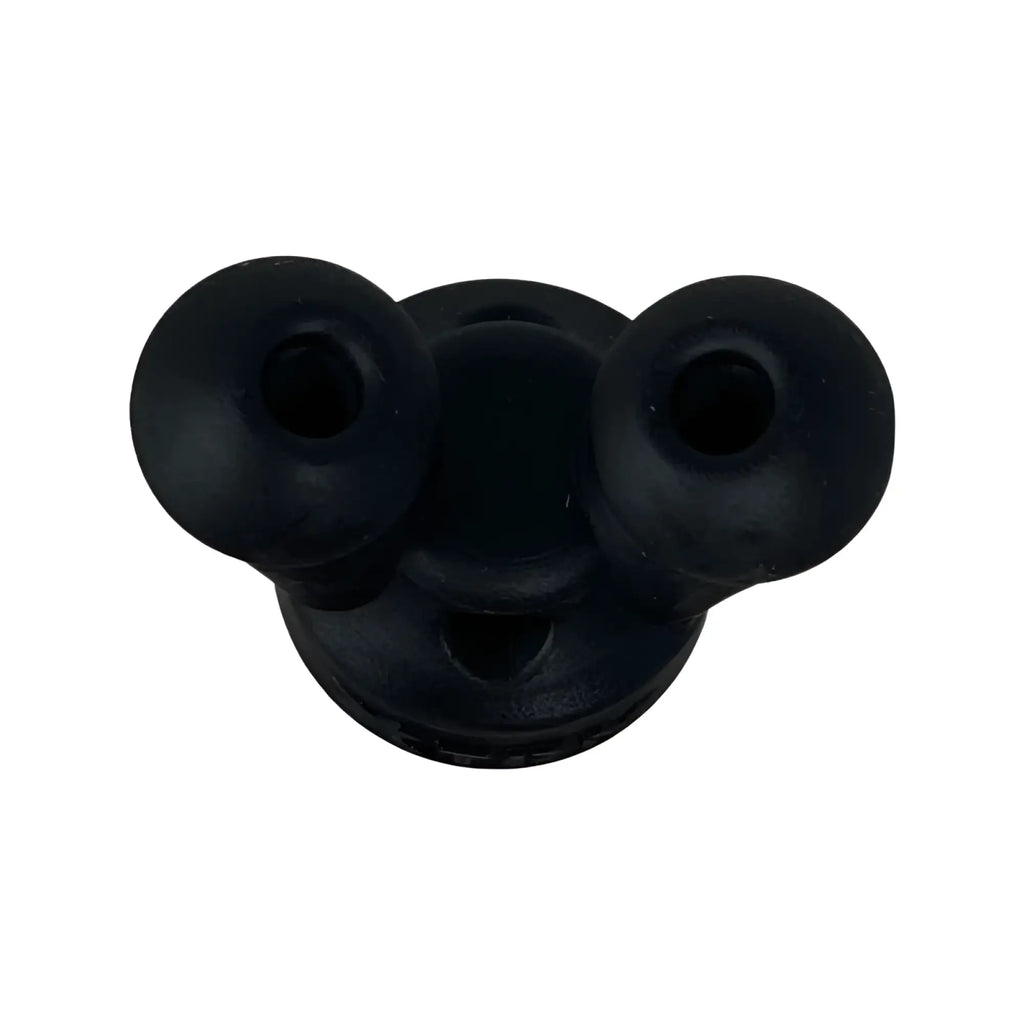 Black rubber suction cup attachment xtrm xtrm snffr double small with two rounded dome-shaped cups and central base